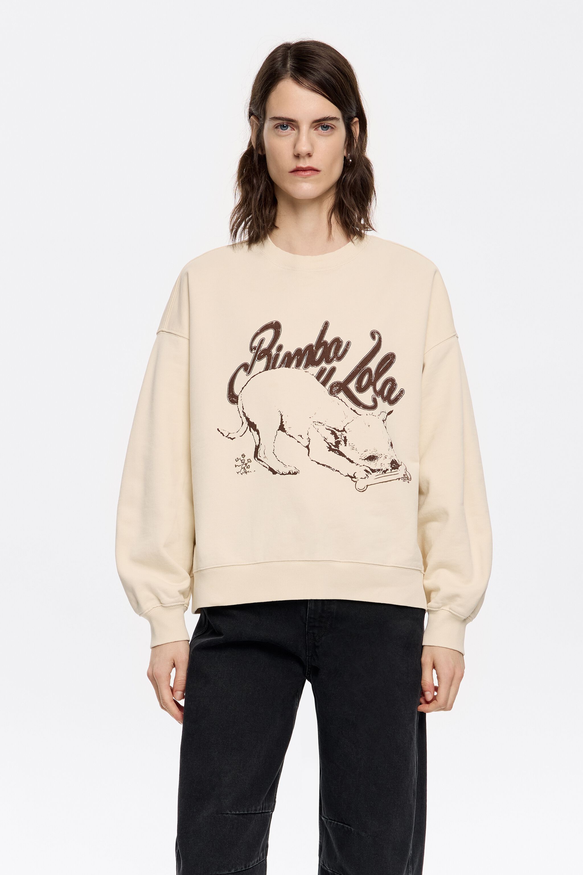 Sand cotton logo sweatshirt