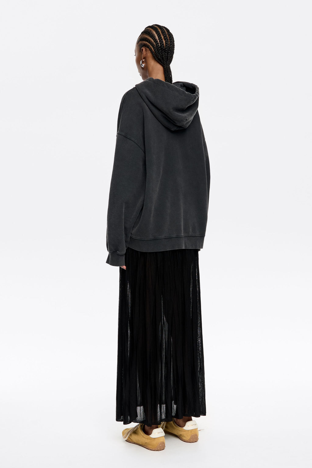 Washed black oversize logo sweatshirt