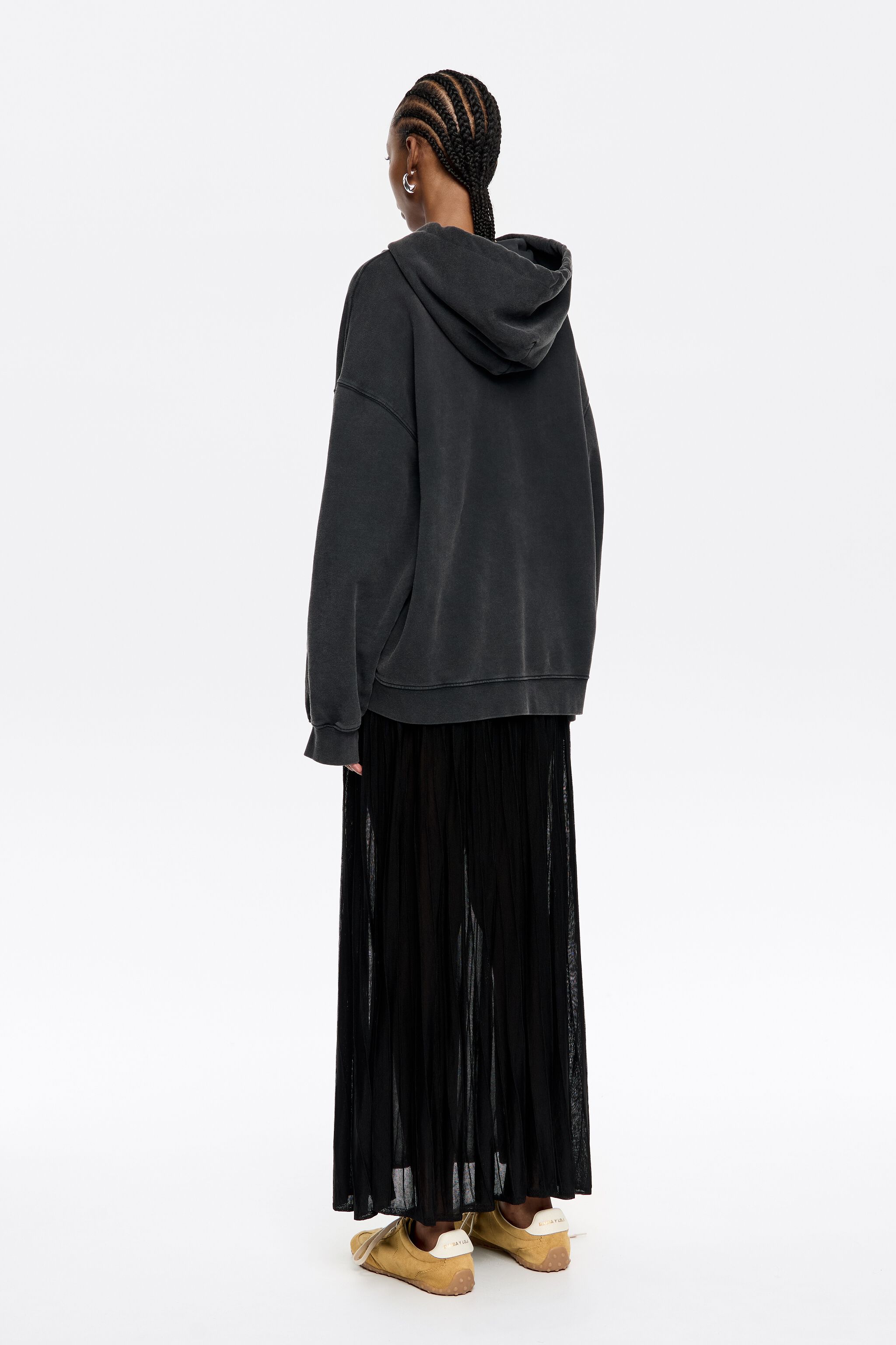 Washed black oversize logo sweatshirt