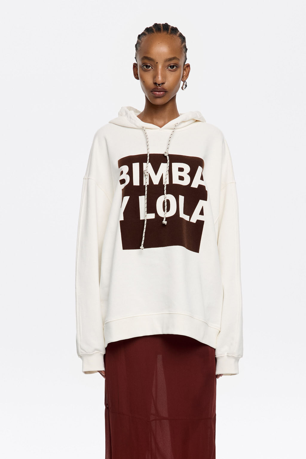 White oversize logo sweatshirt