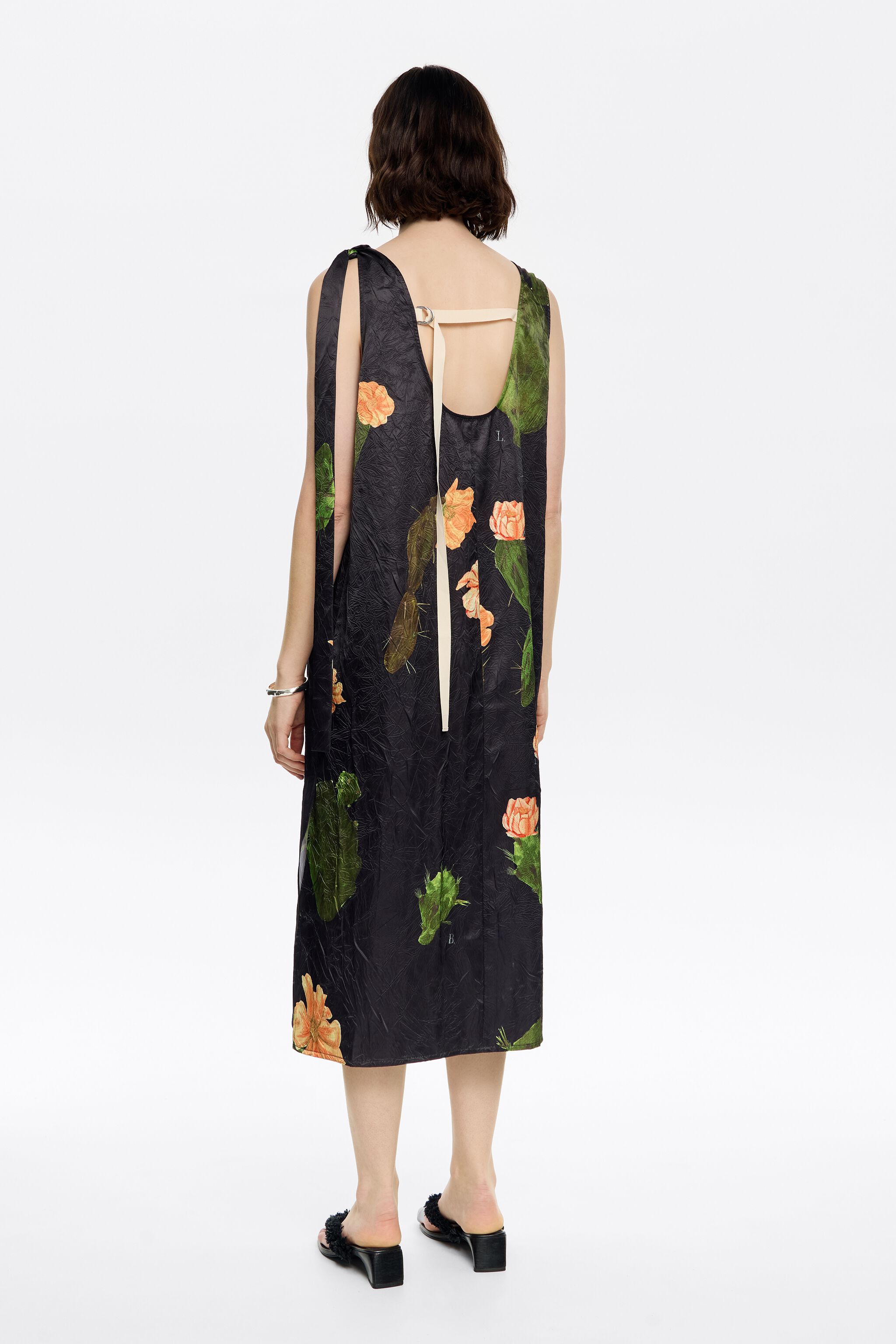 Black Cactus A-line dress