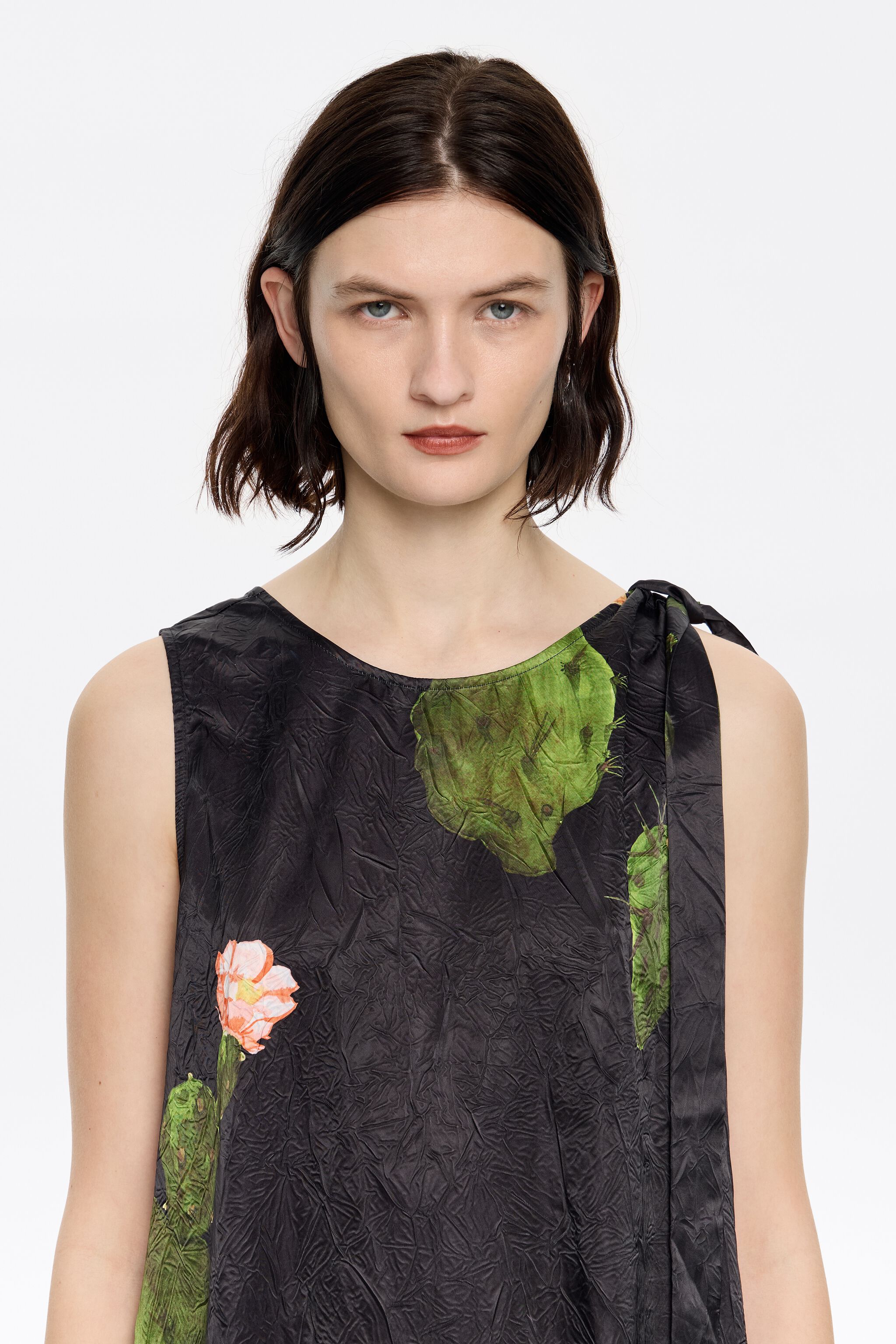 Black Cactus A-line dress