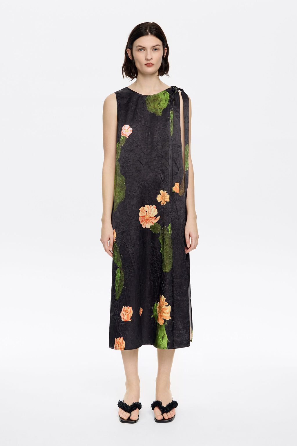 Black Cactus A-line dress