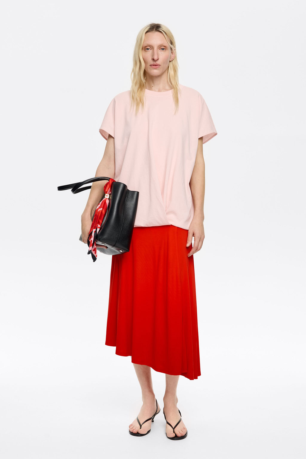 Pink and red sweatshirt dress