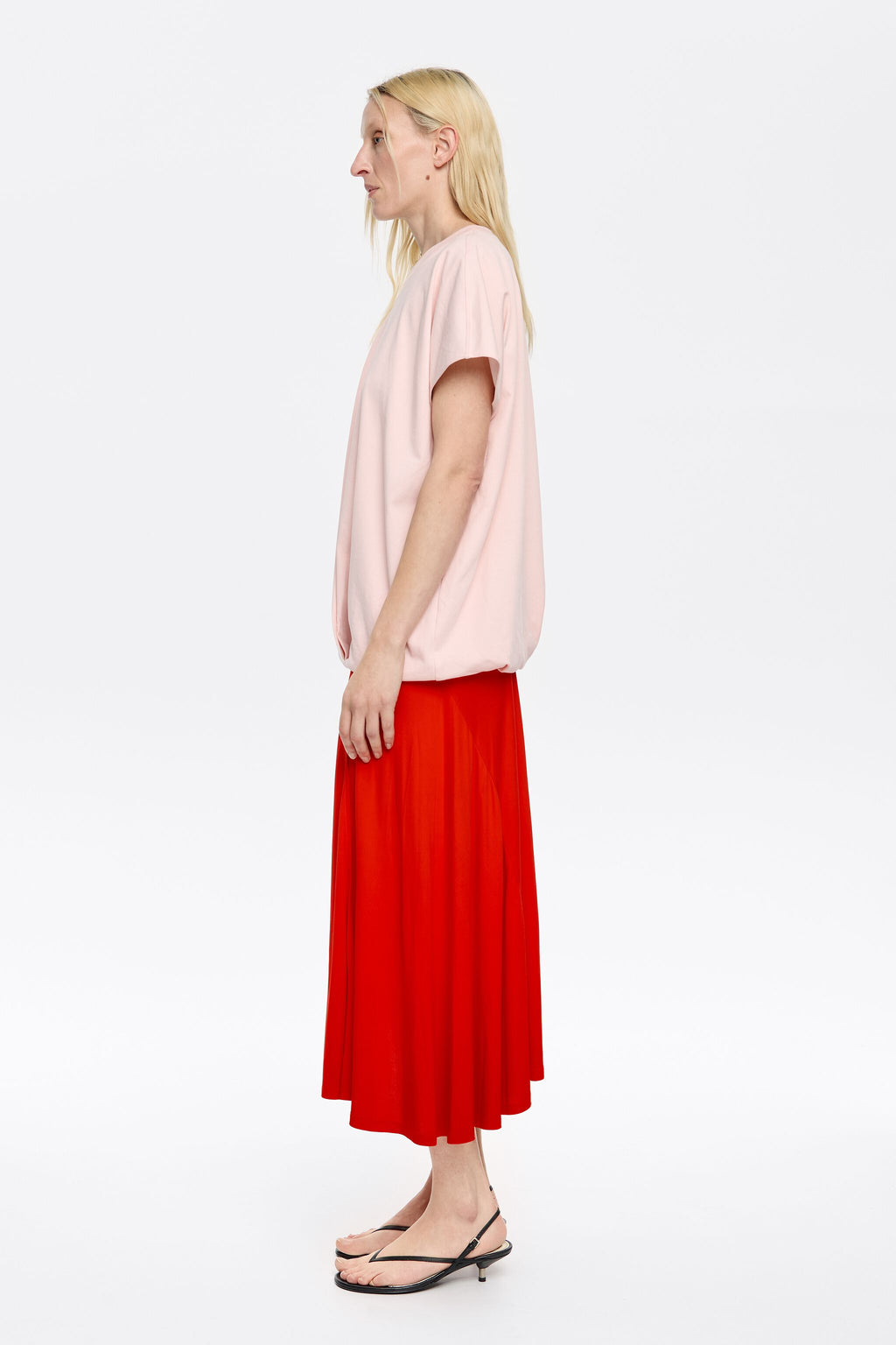 Pink and red sweatshirt dress