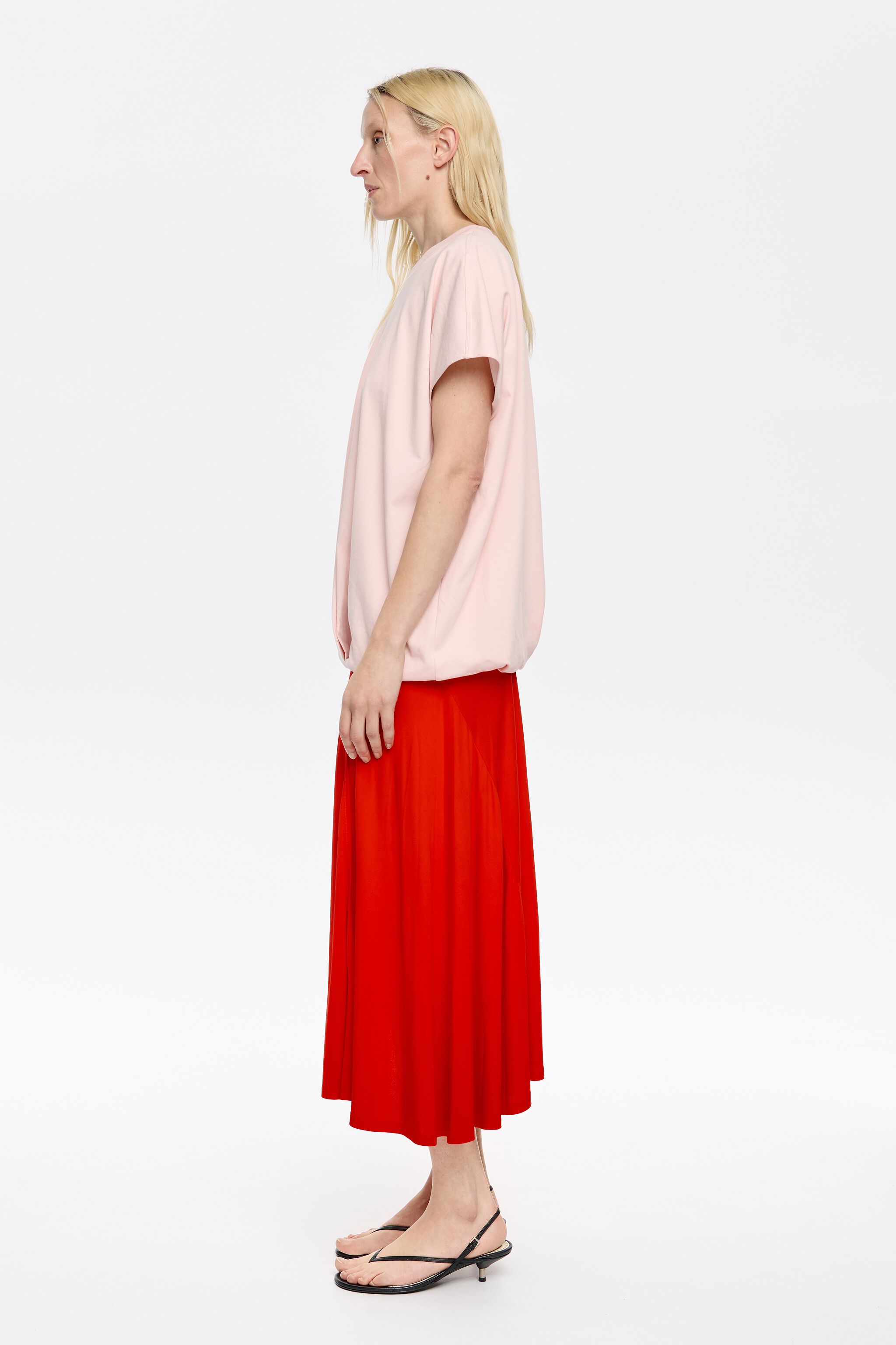 Pink and red sweatshirt dress