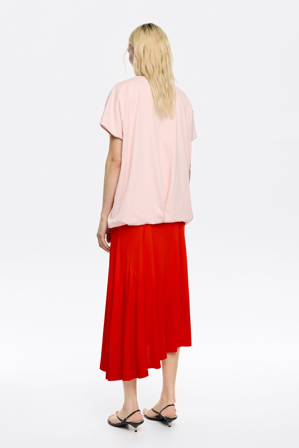 Pink and red sweatshirt dress