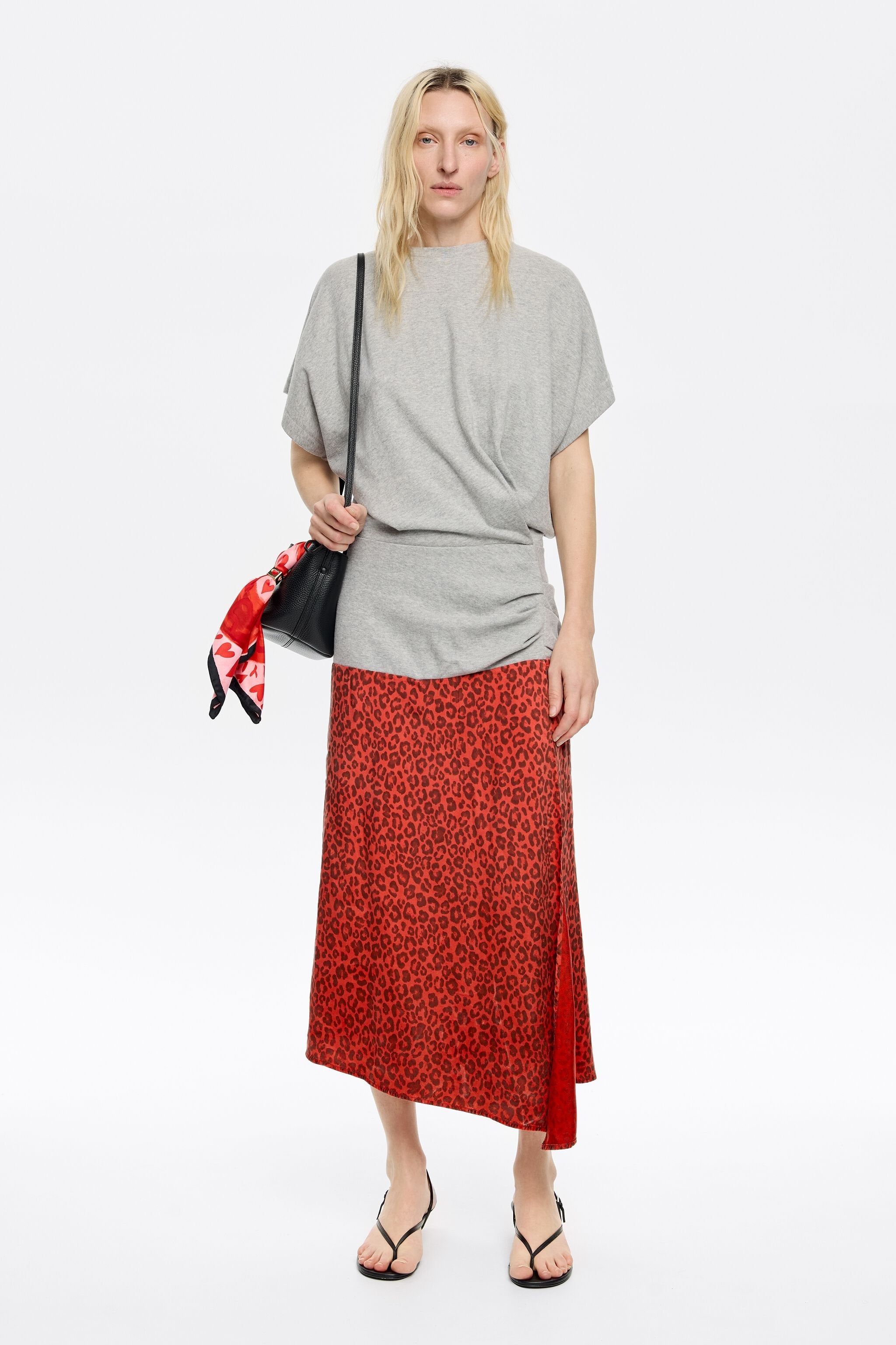 Red Animalspots sweatshirt dress