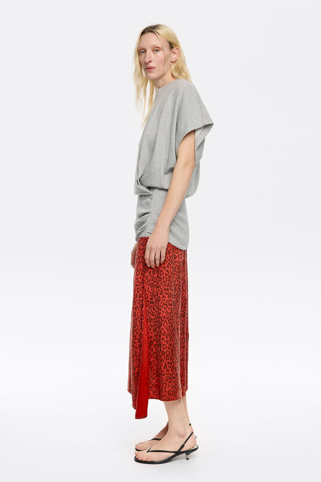 Red Animalspots sweatshirt dress