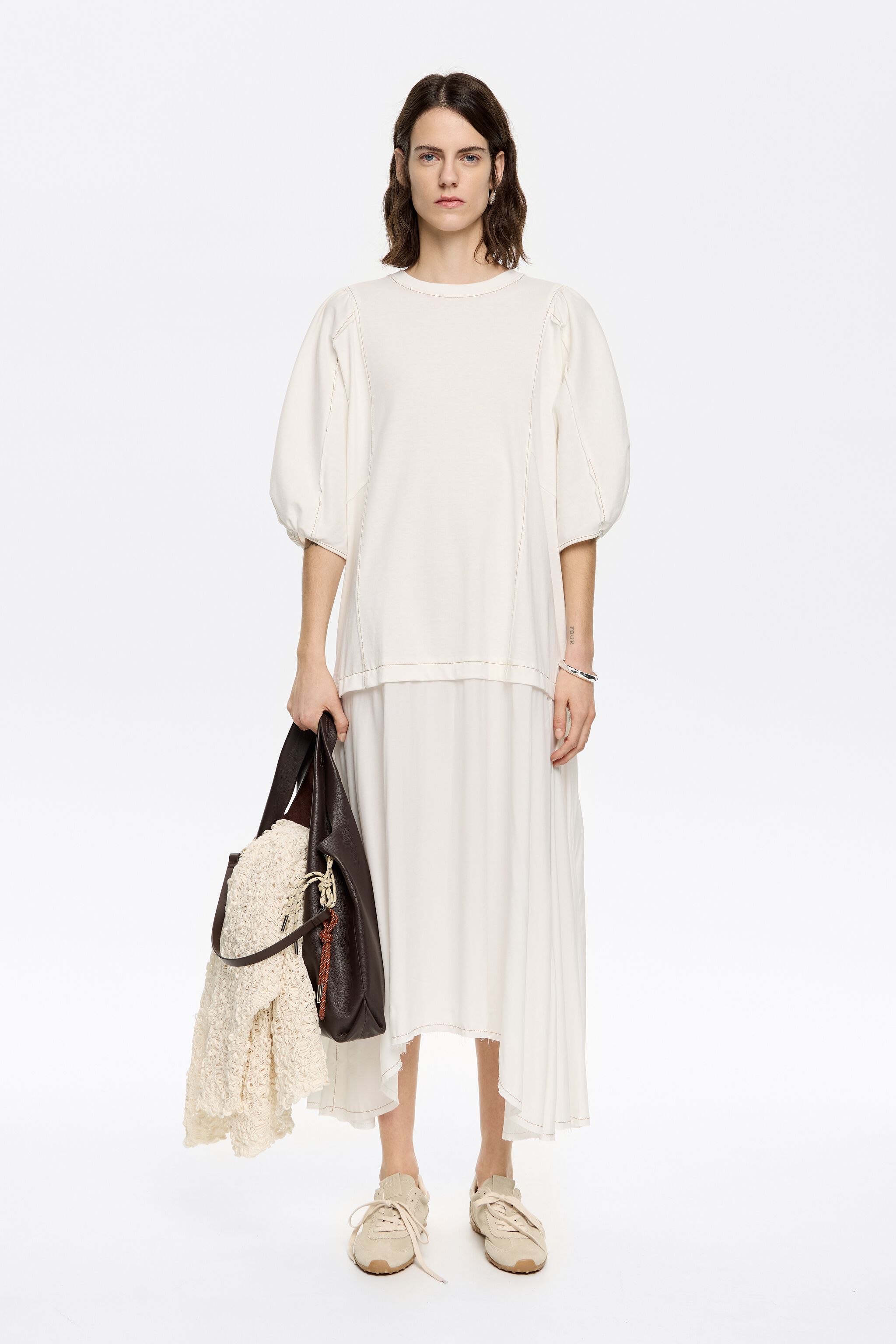 White flared A-line dress