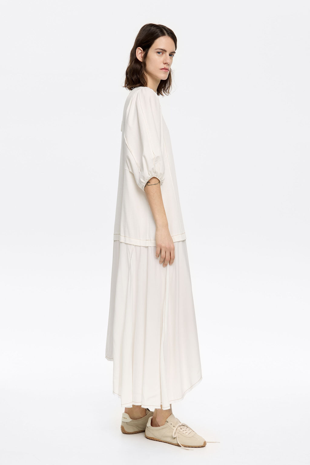 White flared A-line dress