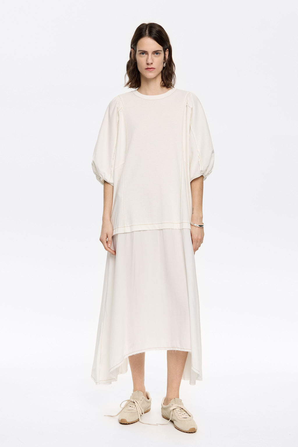 White flared A-line dress