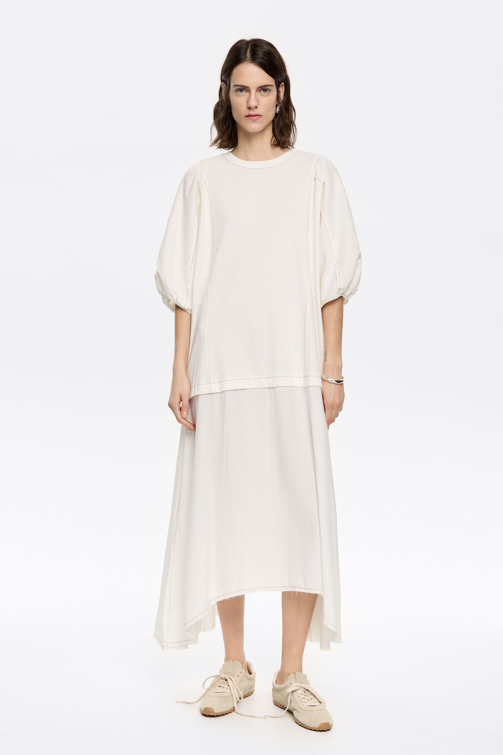 White flared A-line dress