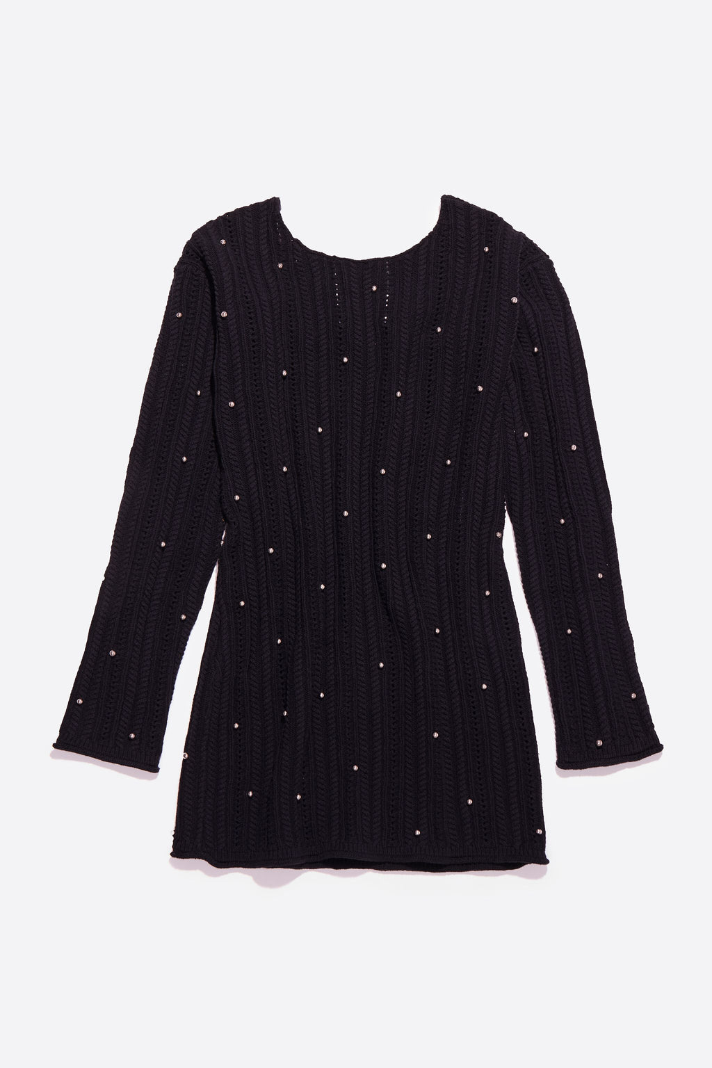Black cotton knit mini dress