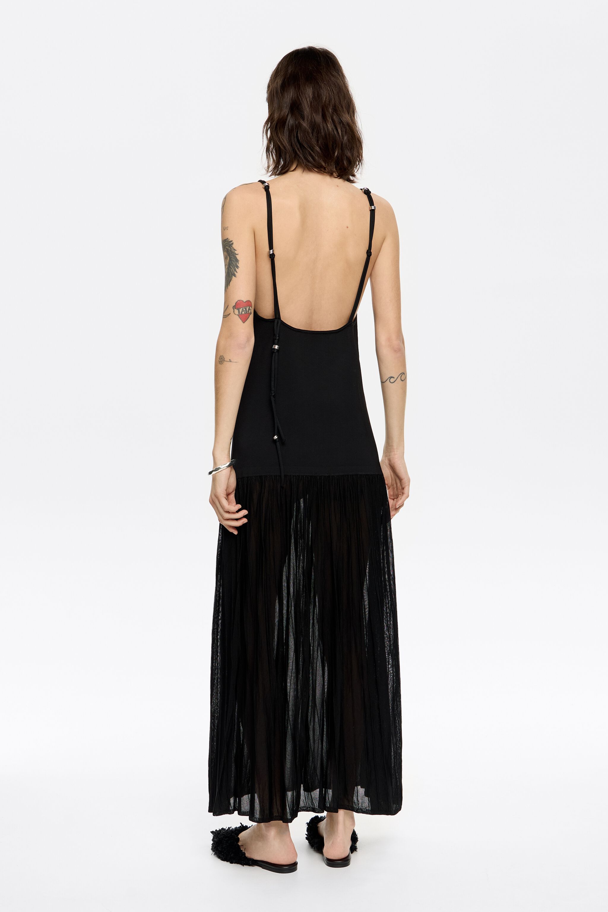 Black metallic hoops knit dress