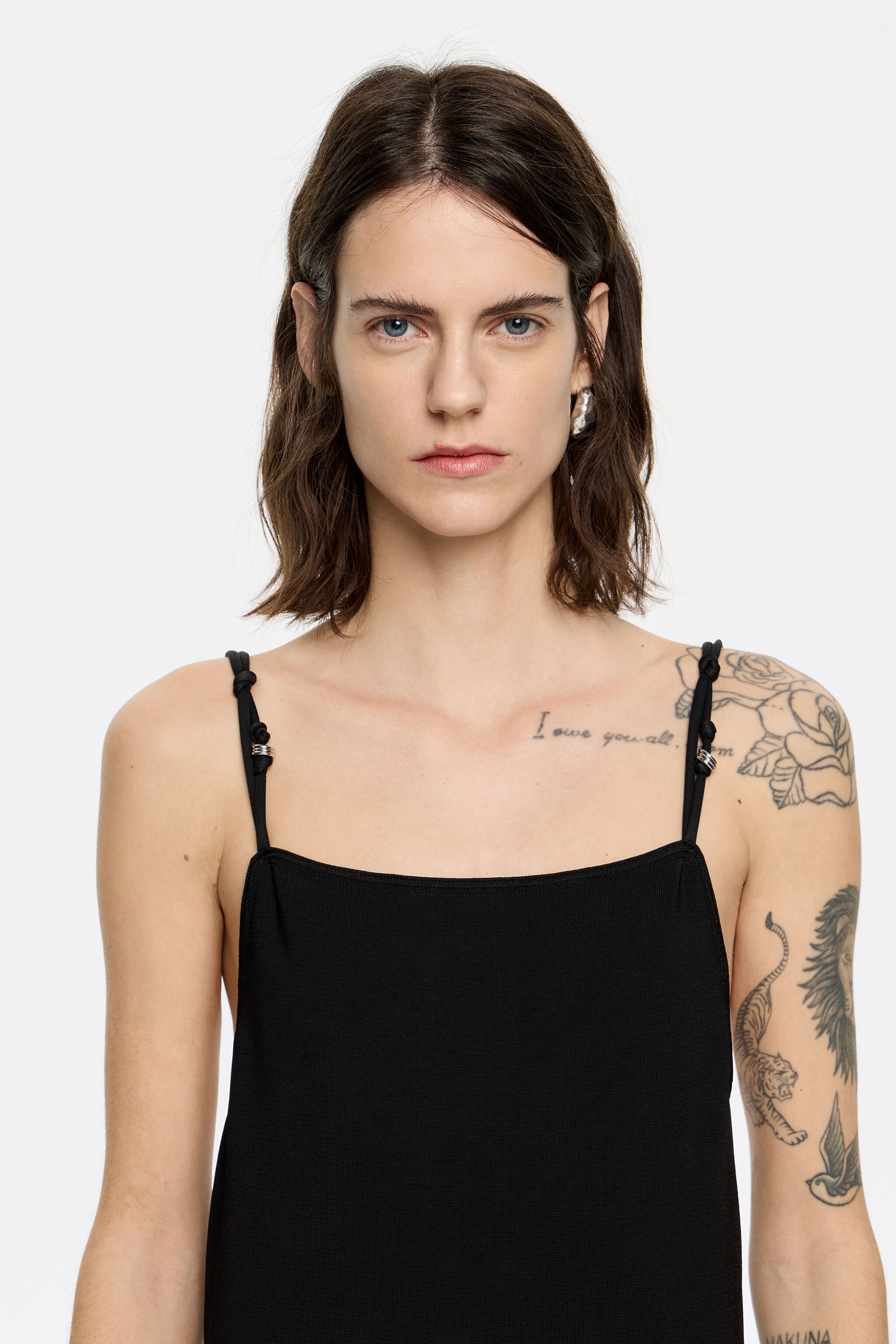 Black metallic hoops knit dress