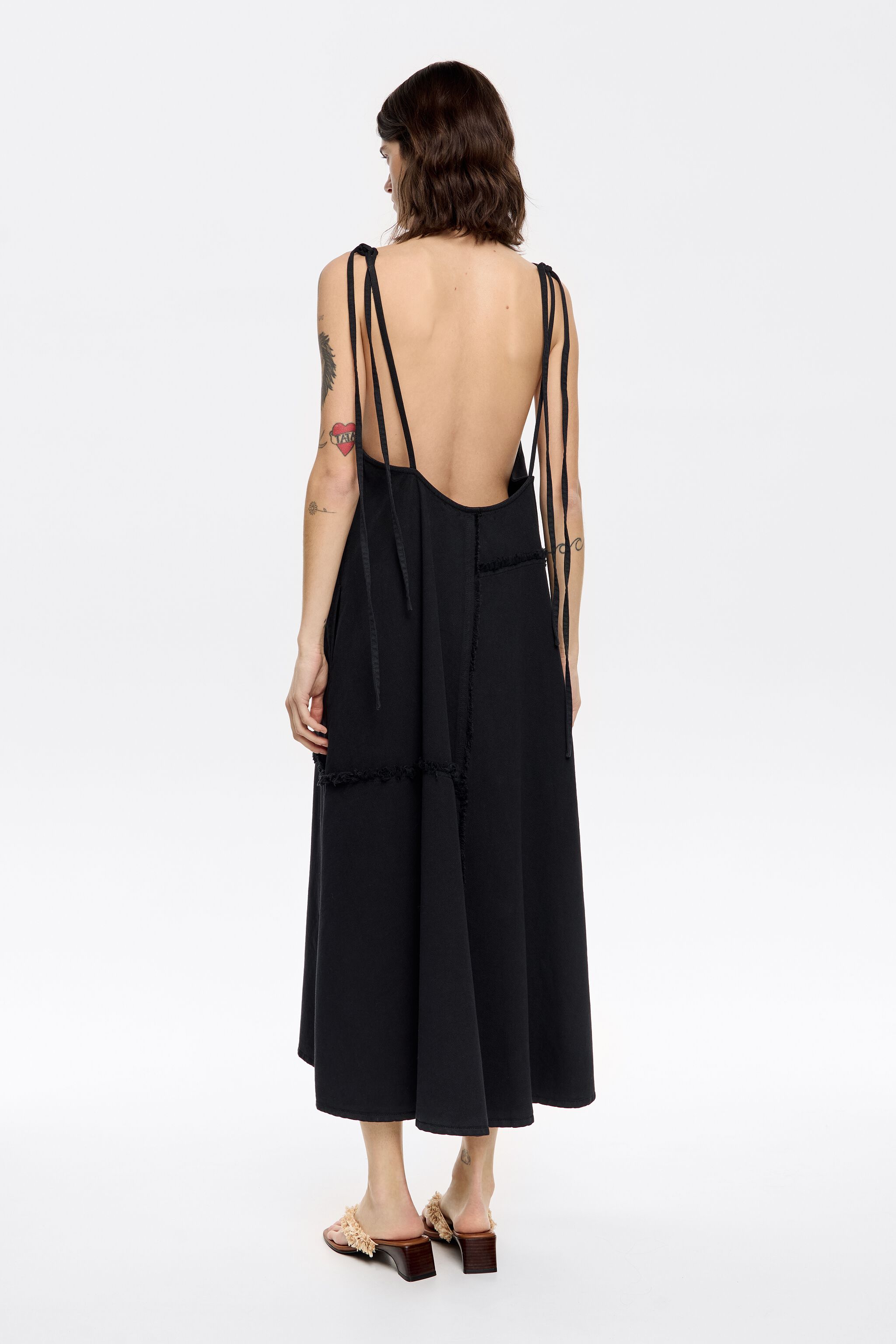 Black A-line midi dress