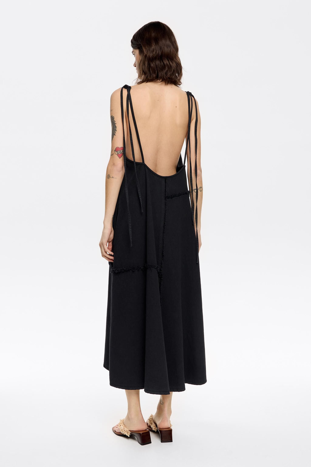 Black A-line midi dress