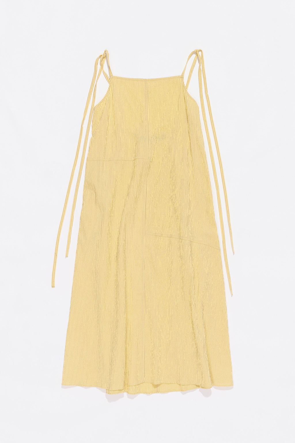 Yellow striped A-line midi dress