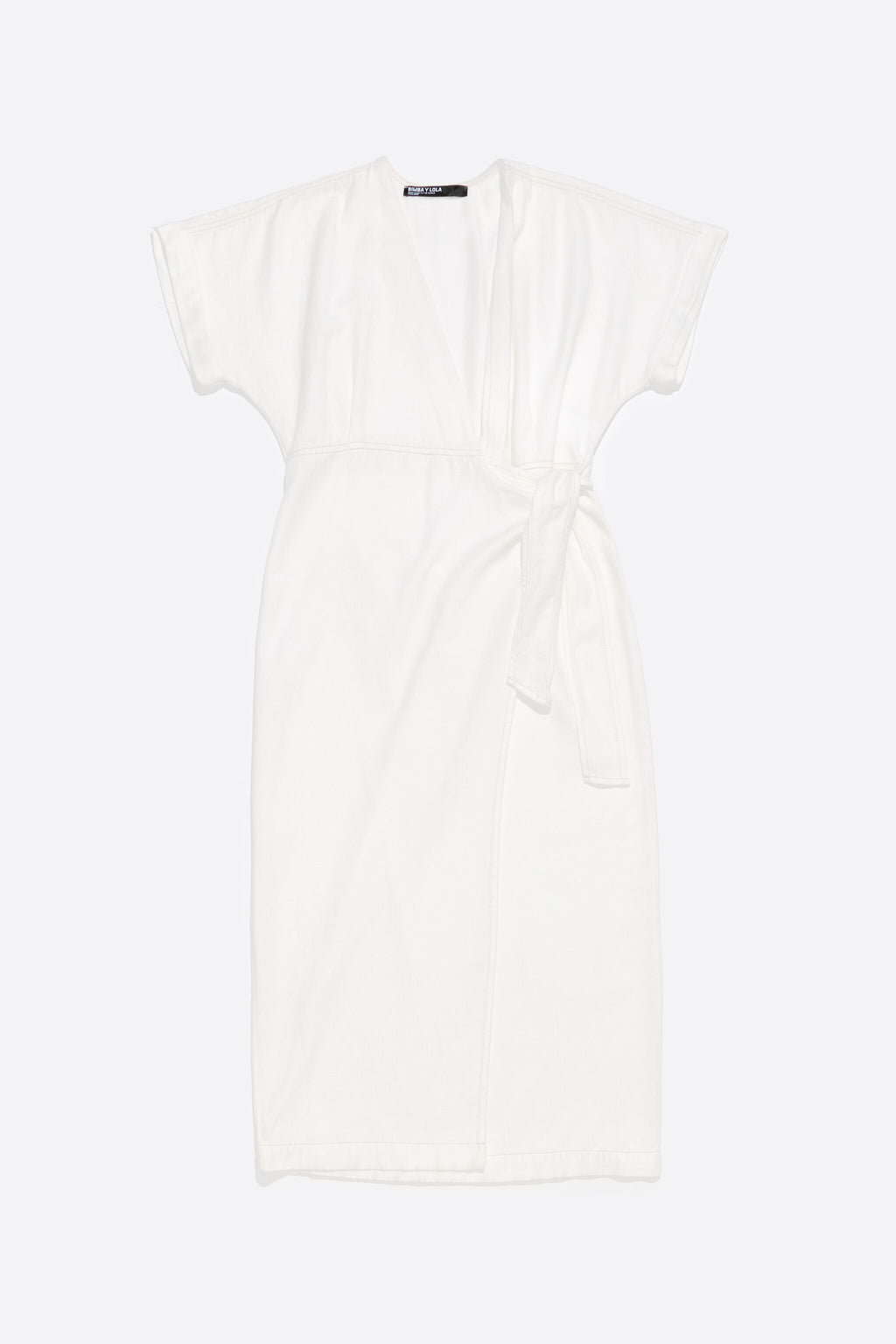 White wrap midi dress