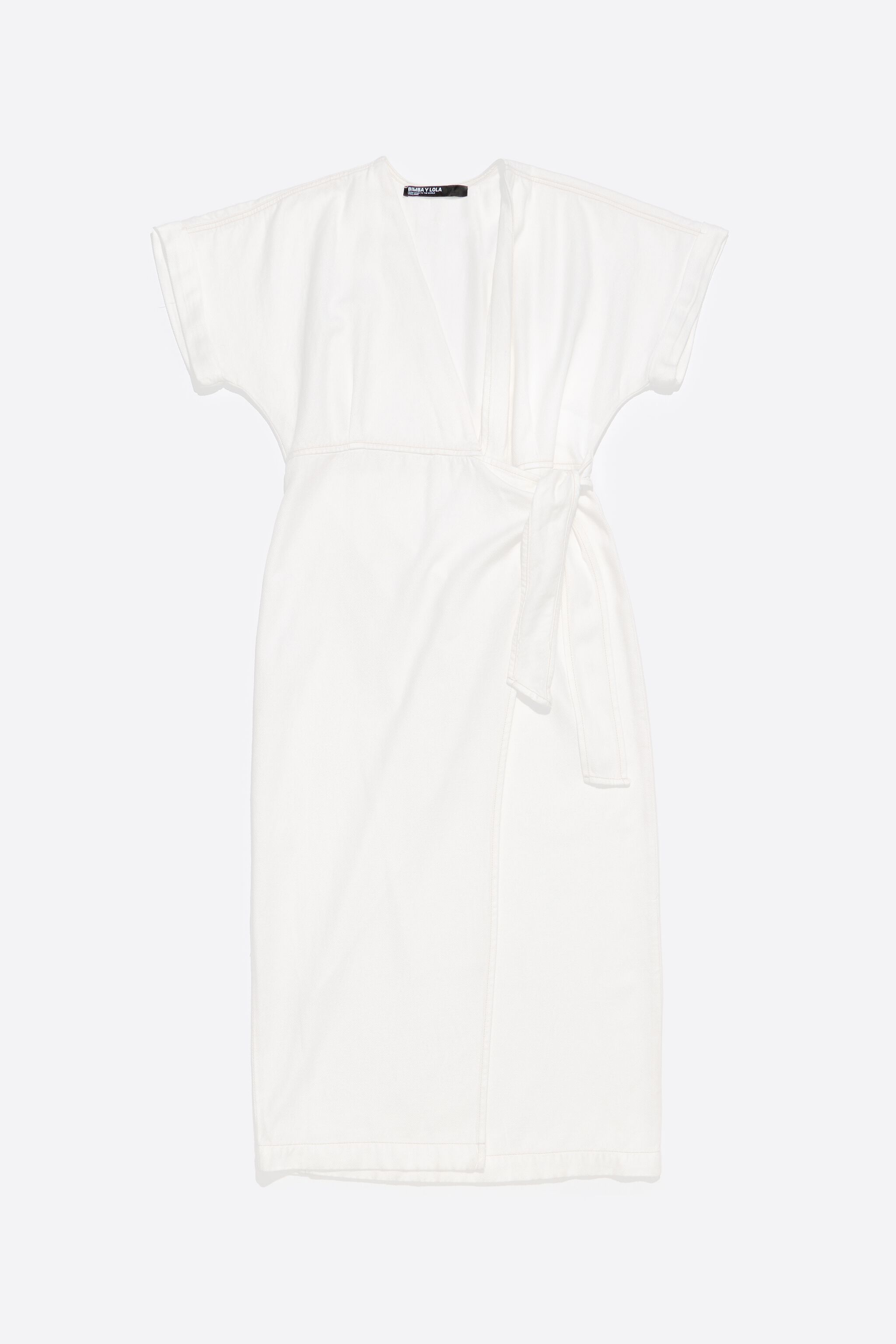 White wrap midi dress