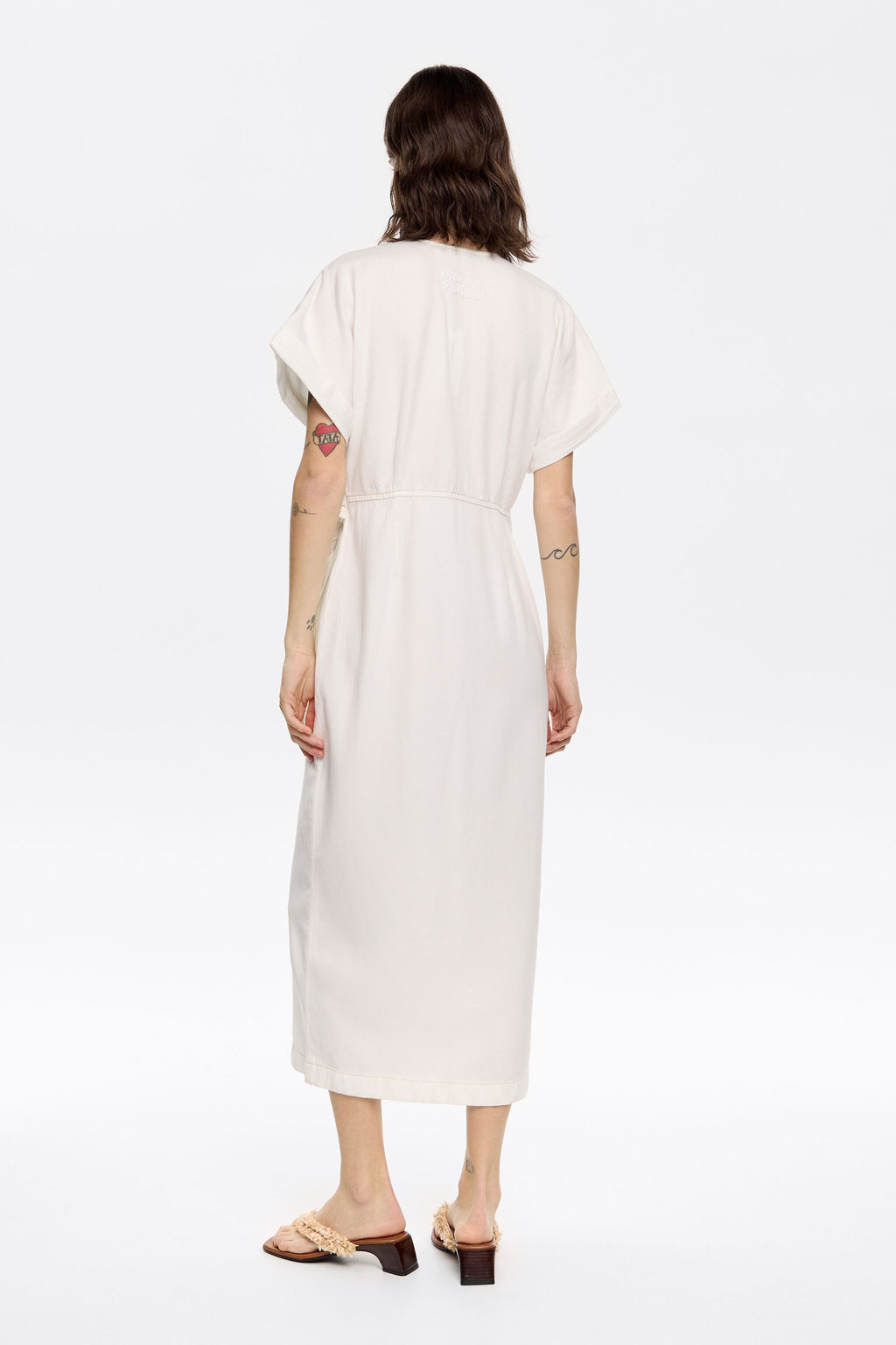 White wrap midi dress