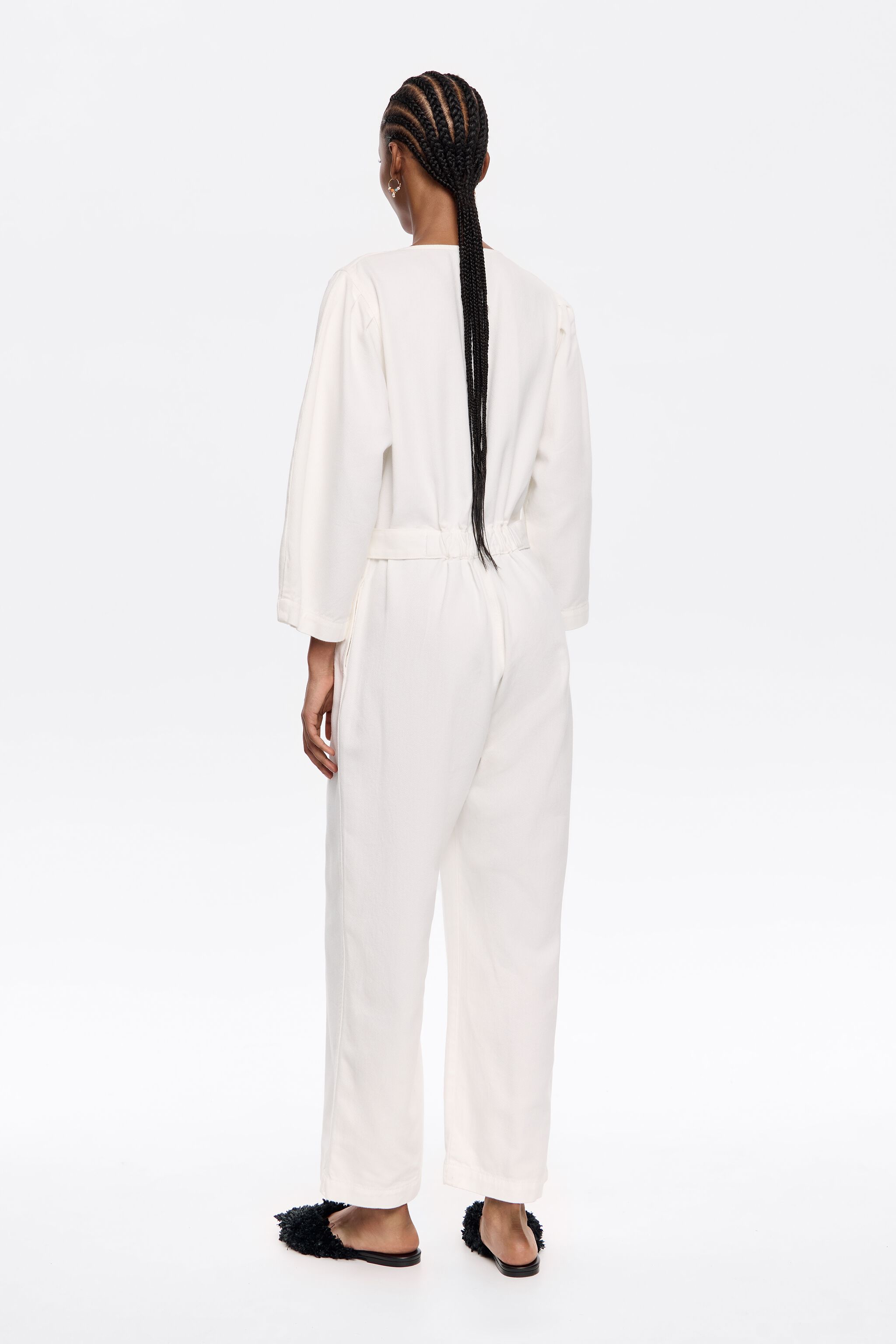 Long white cotton jumpsuit