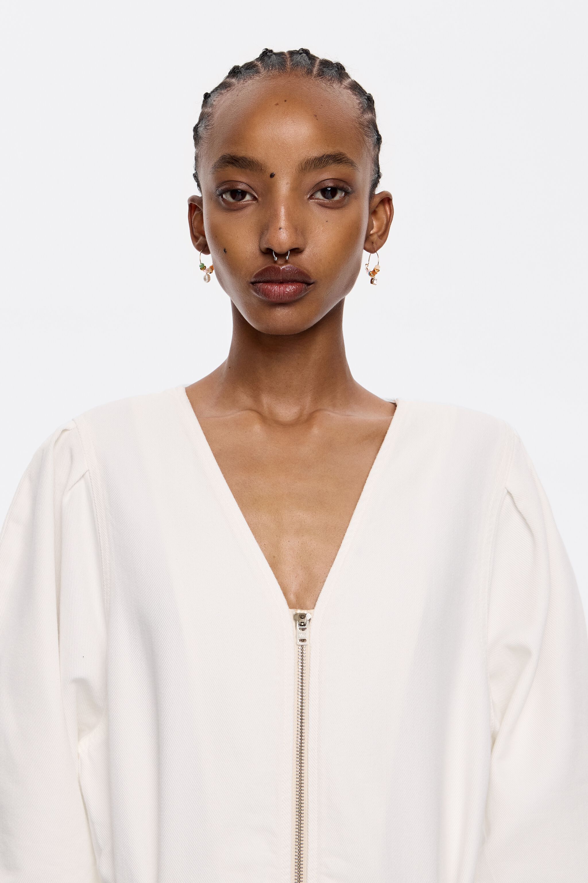 Long white cotton jumpsuit