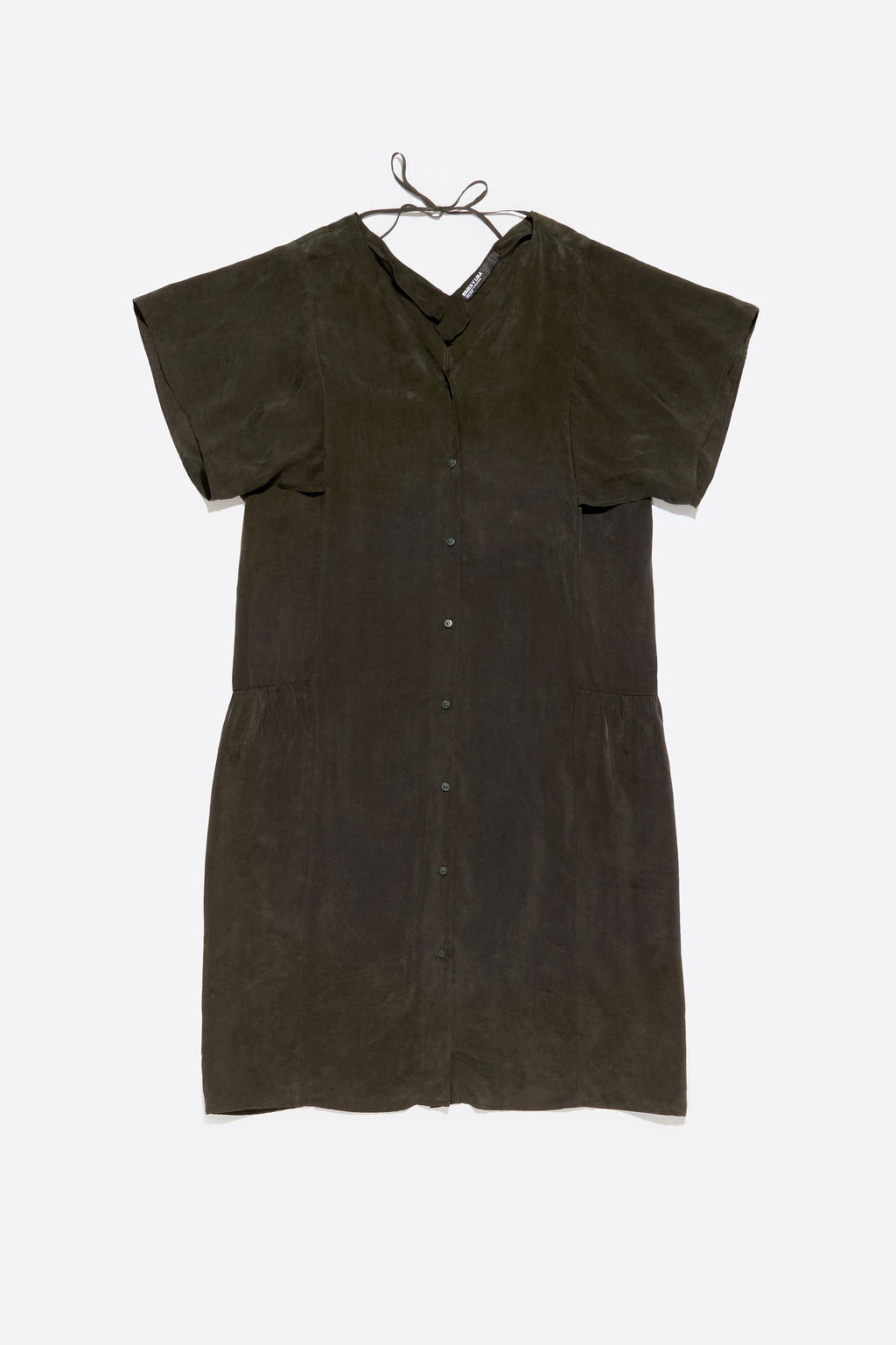 Dark green fluid midi dress