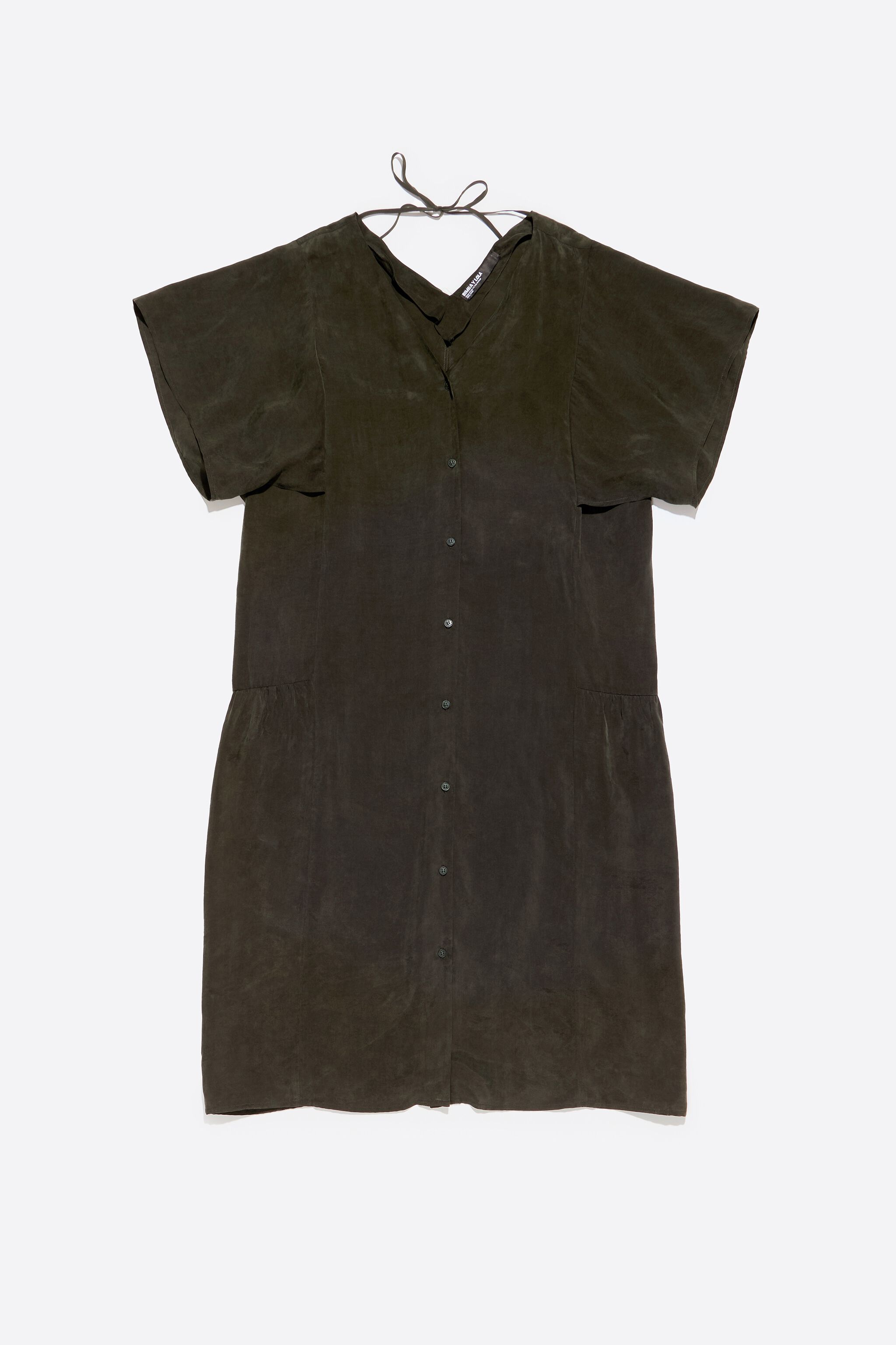 Dark green fluid midi dress