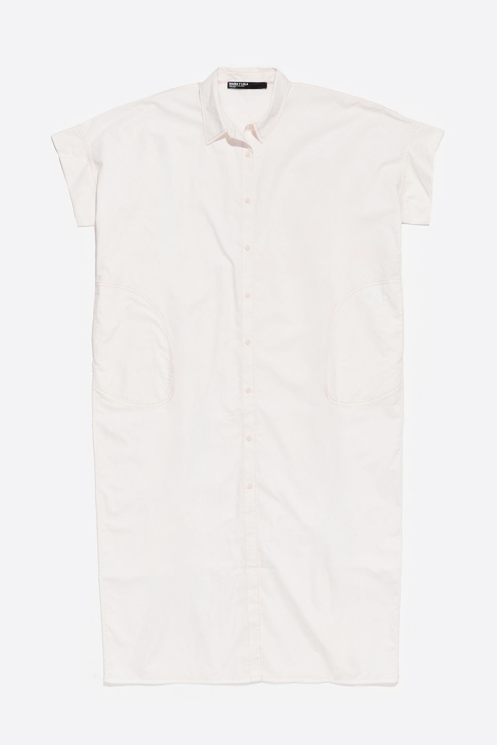 Oversize white cotton shirt dress