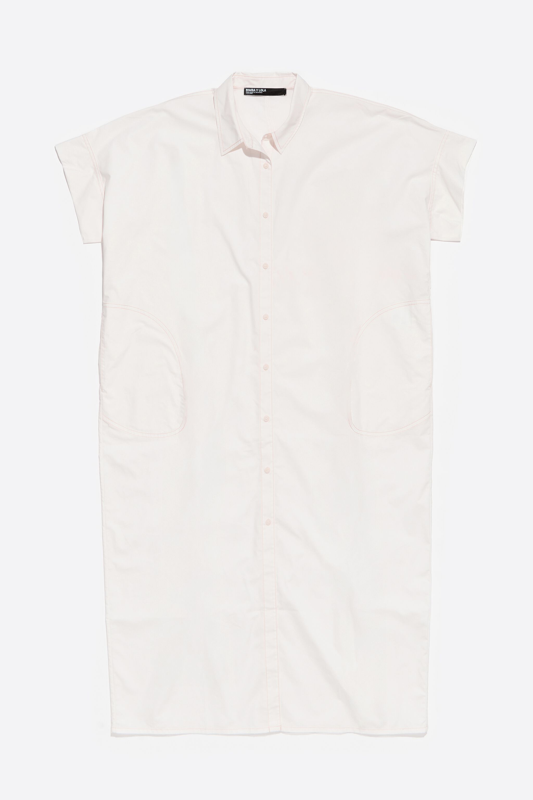 Oversize white cotton shirt dress