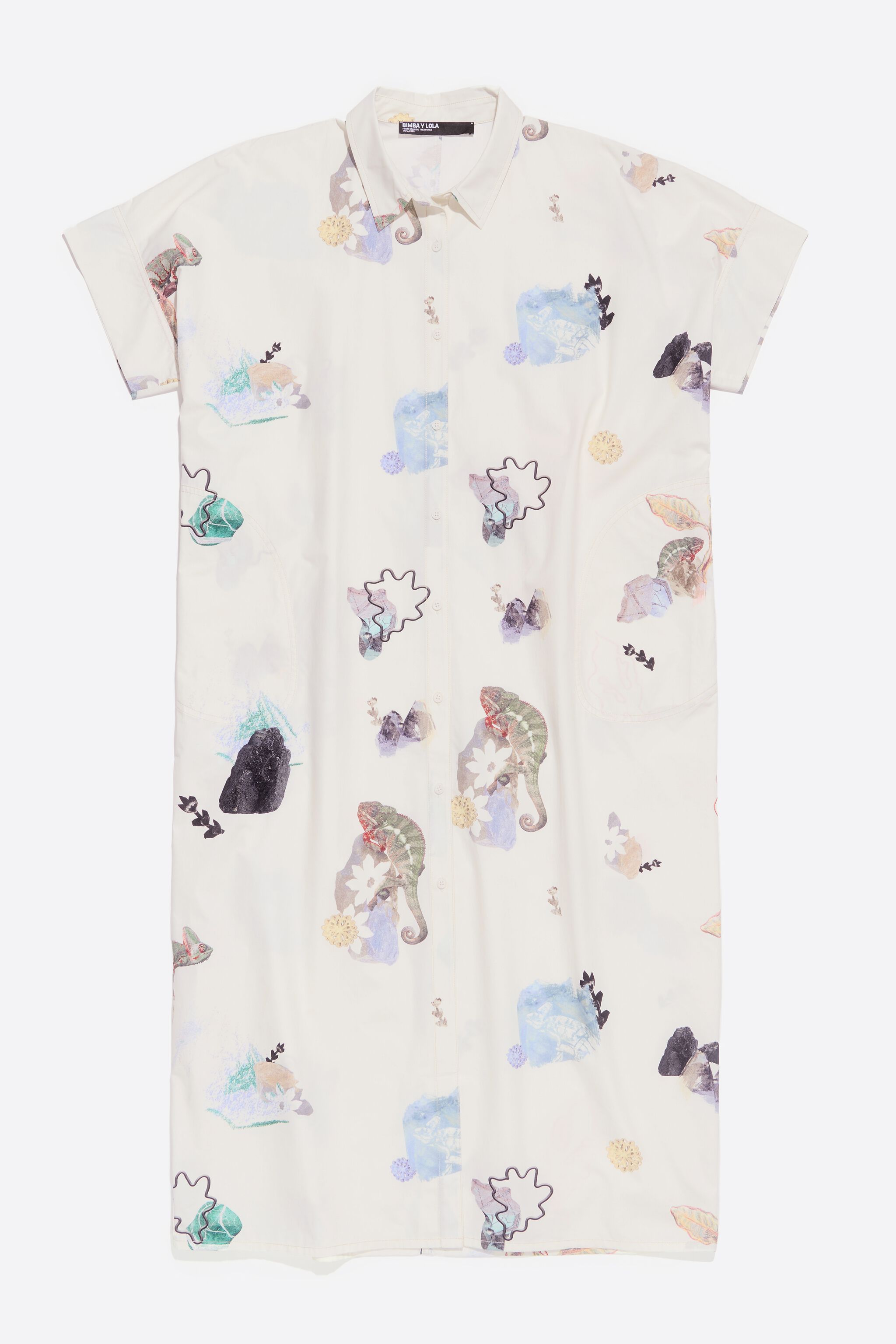 Oversize ivory Chameleon shirt dress