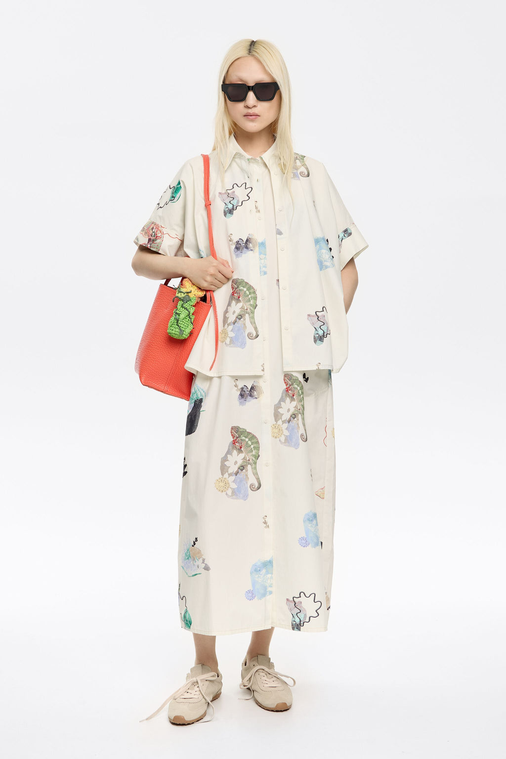 Oversize ivory Chameleon shirt dress