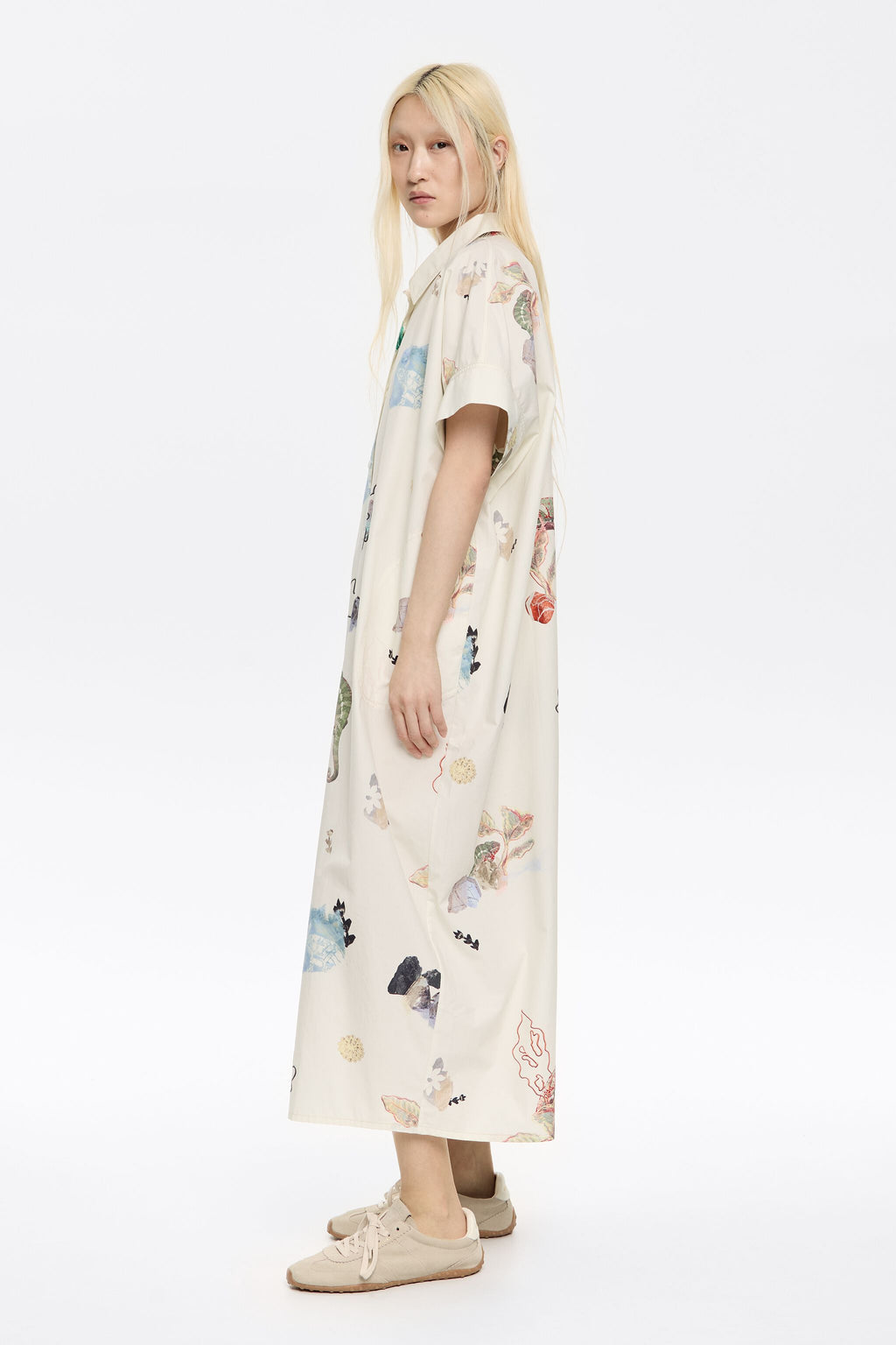 Oversize ivory Chameleon shirt dress