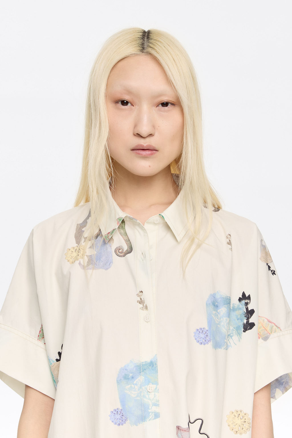 Oversize ivory Chameleon shirt dress