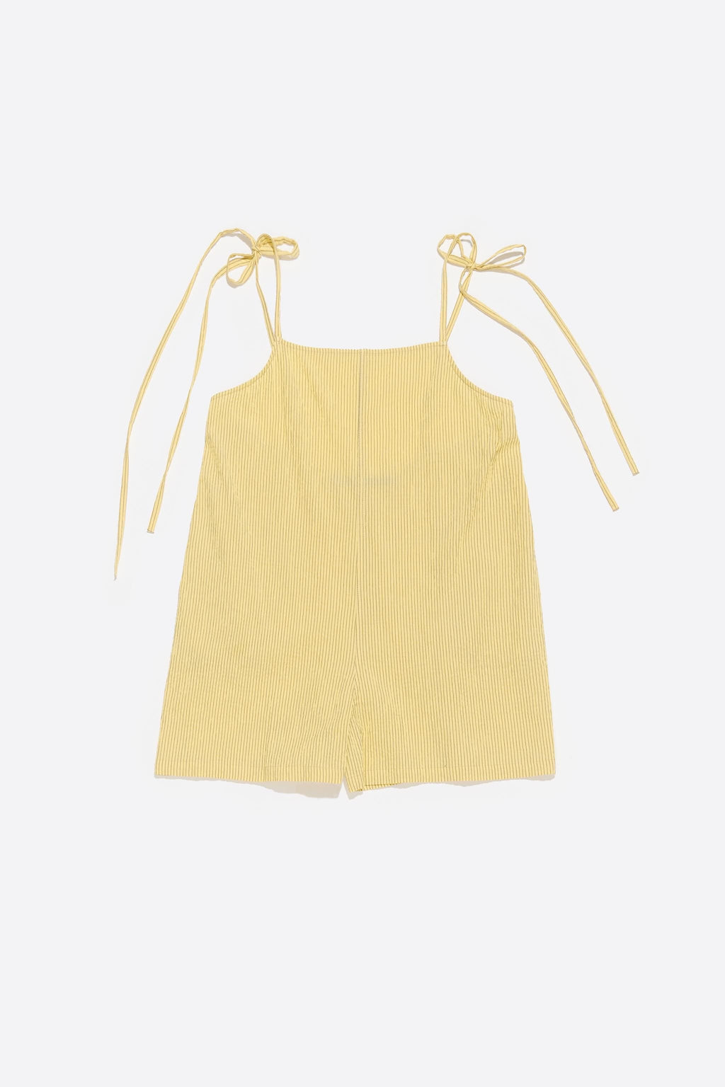 Short yellow striped jumpsuit