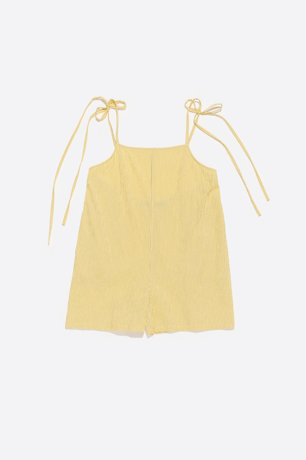 Short yellow striped jumpsuit