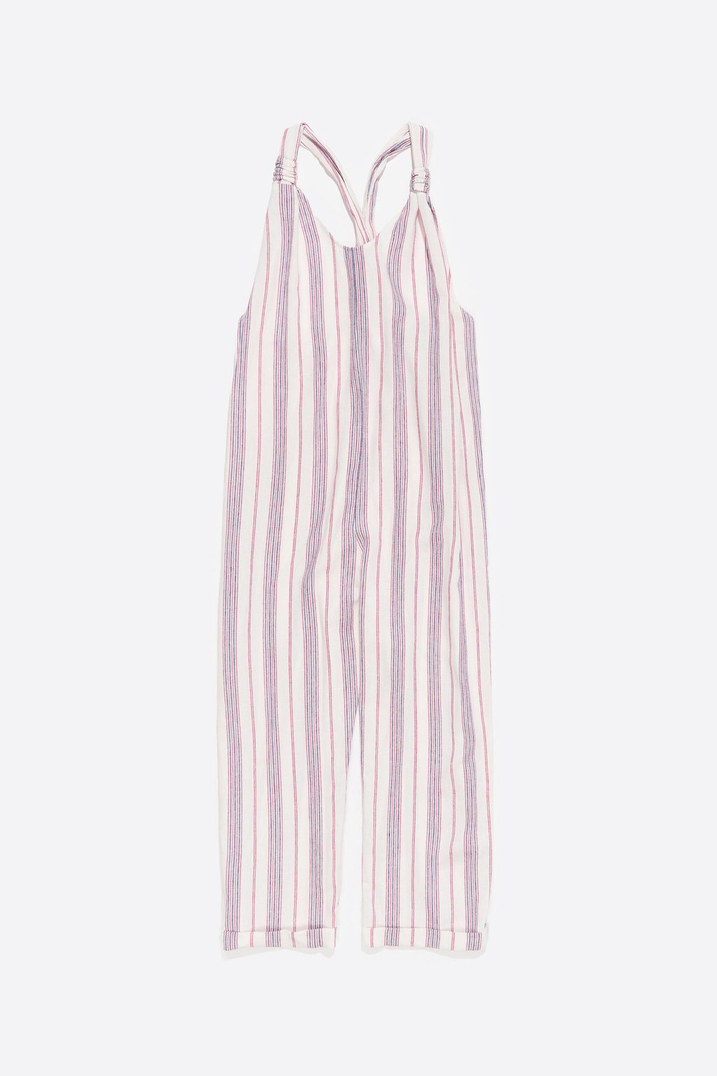 Ivory striped linen jumpsuit