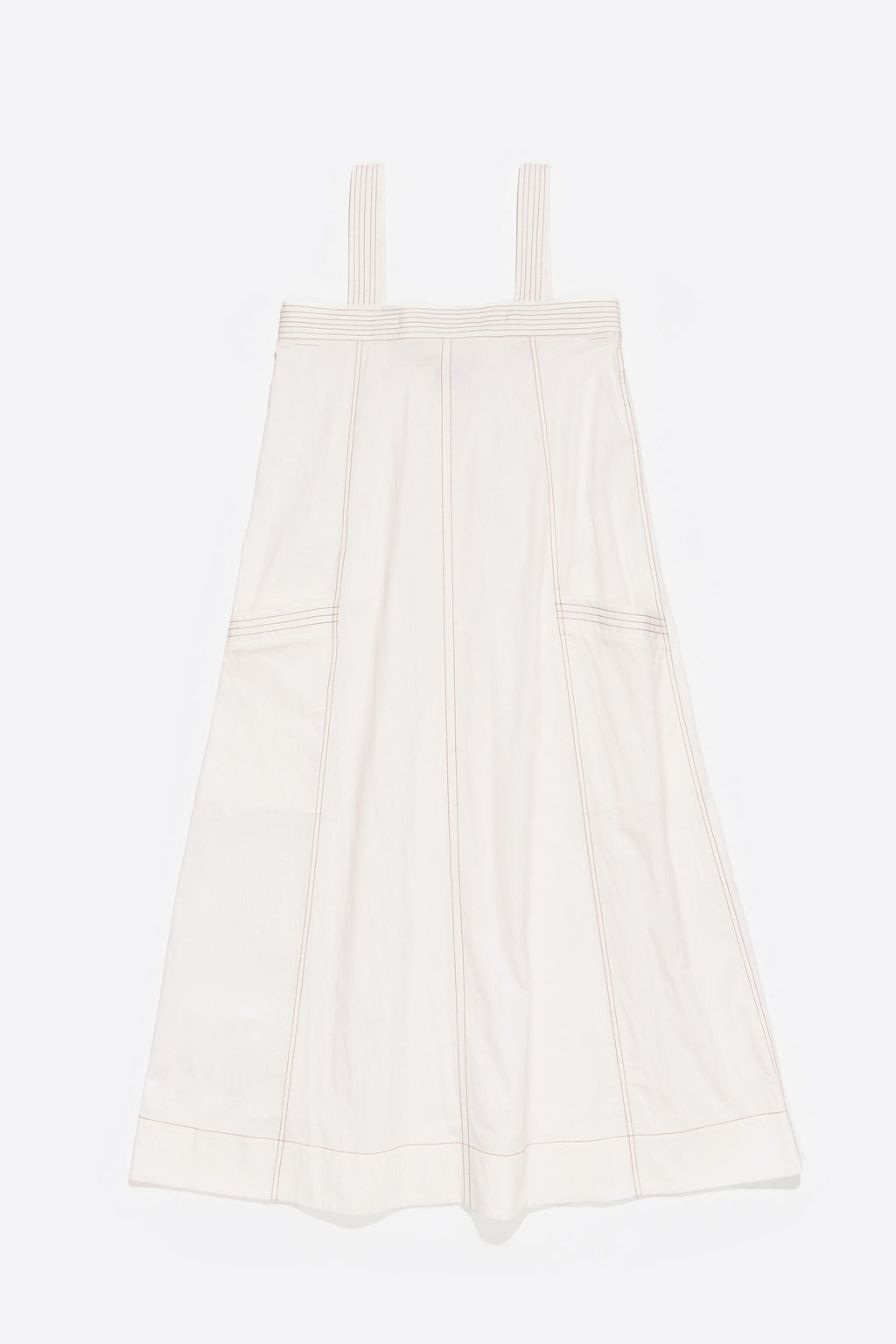 White strappy dress with stitching