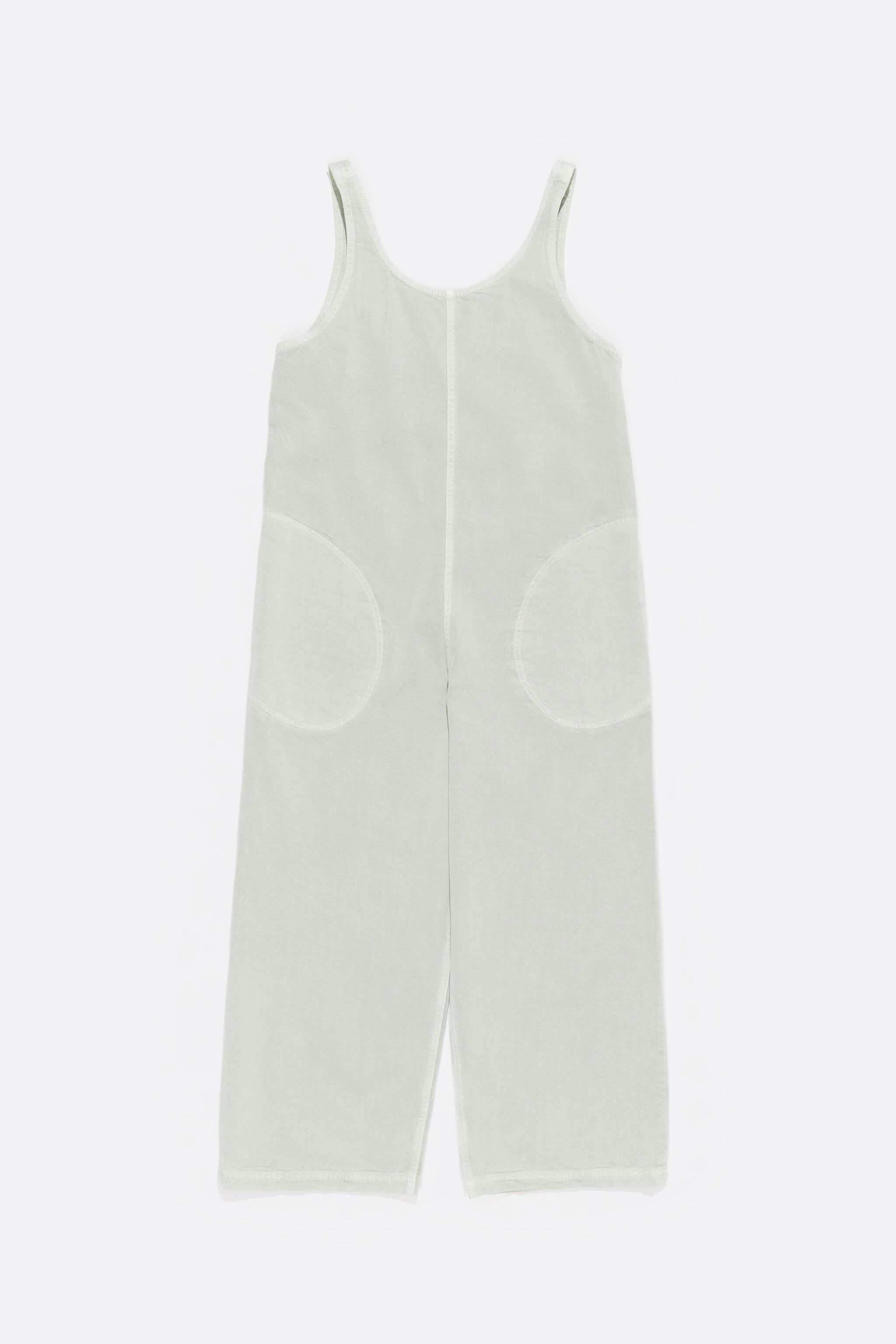 Aquamarine denim ankle length jumpsuit