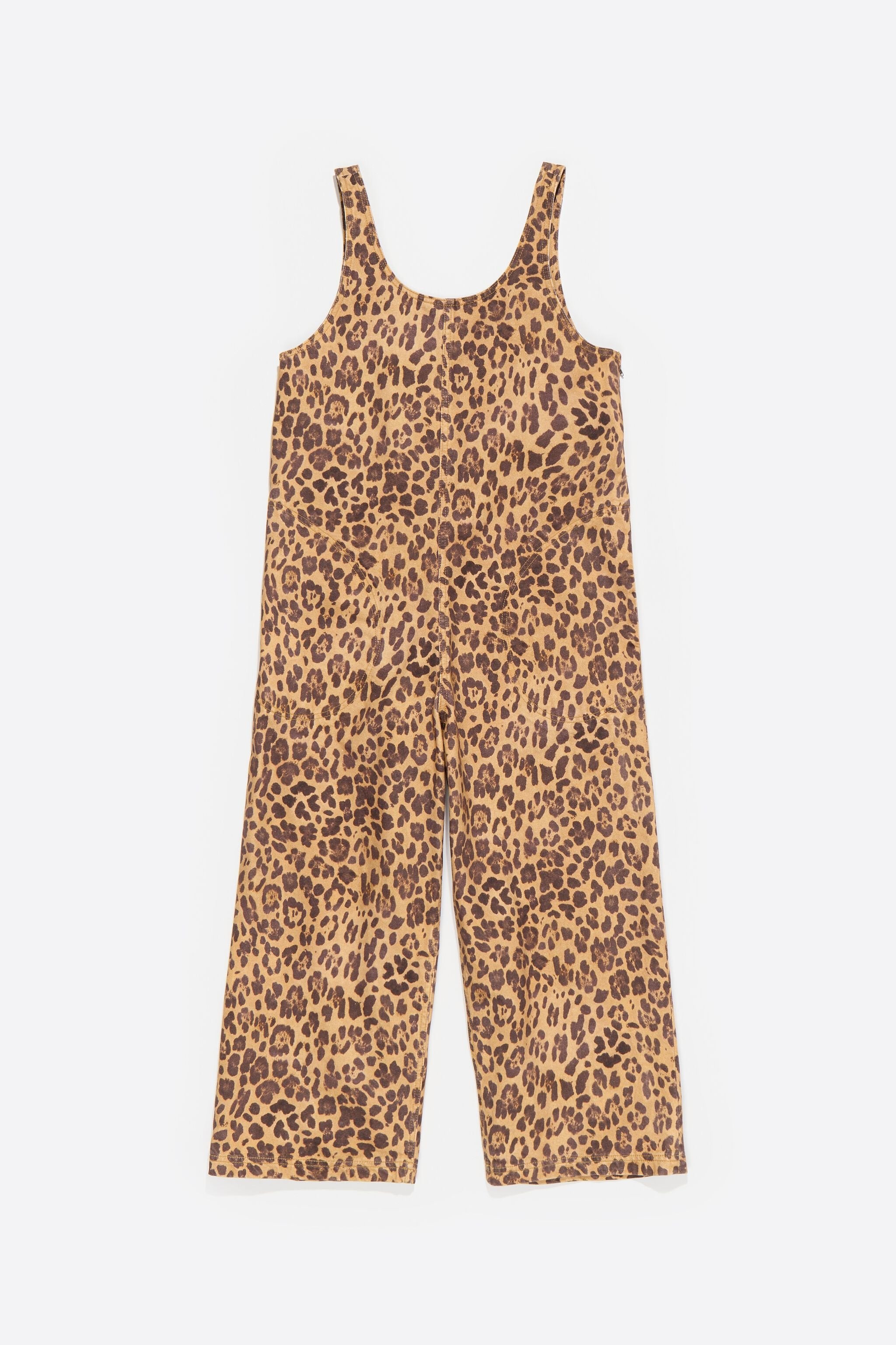 Beige Leopard denim jumpsuit