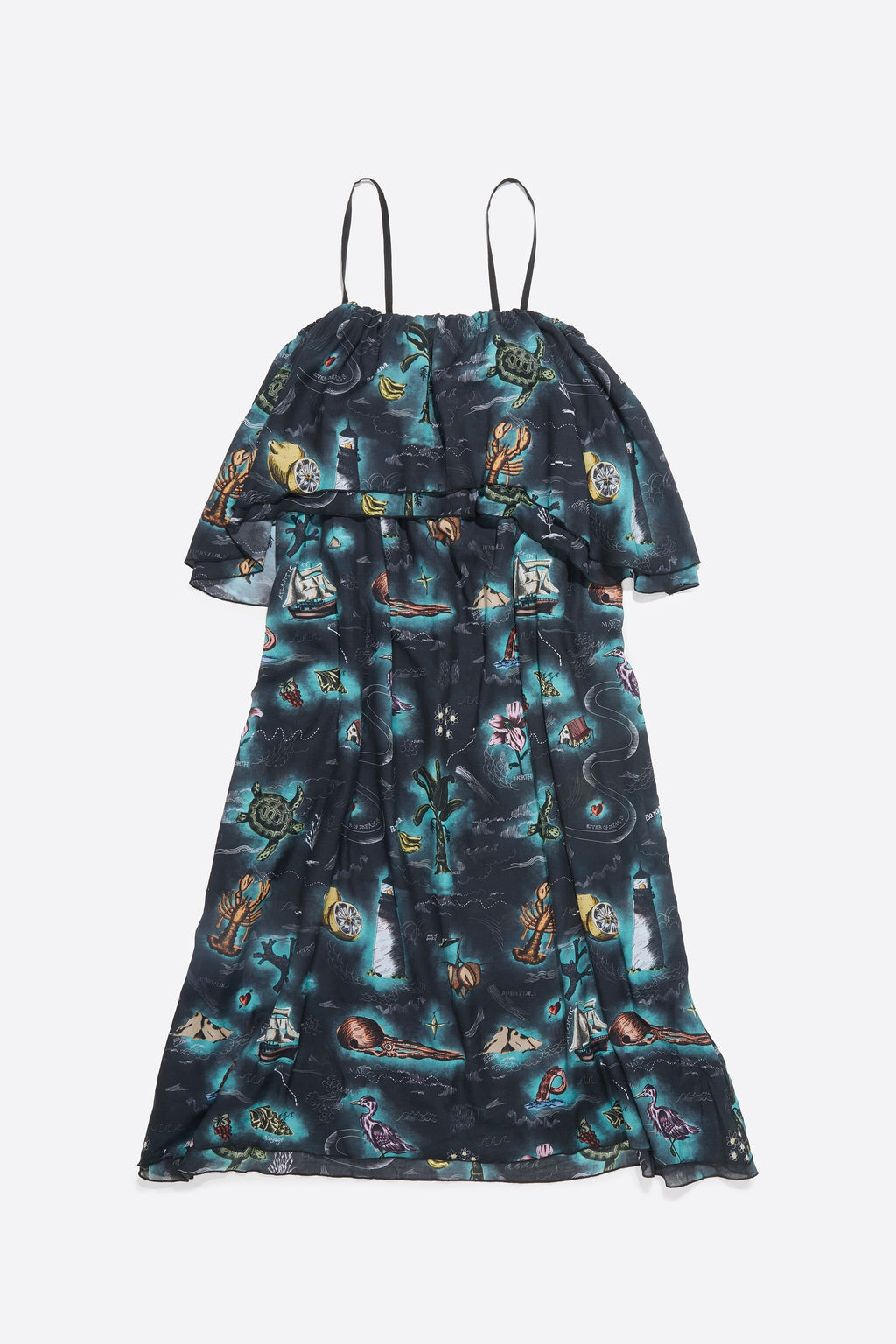 Black Maps dress with maxi ruffles