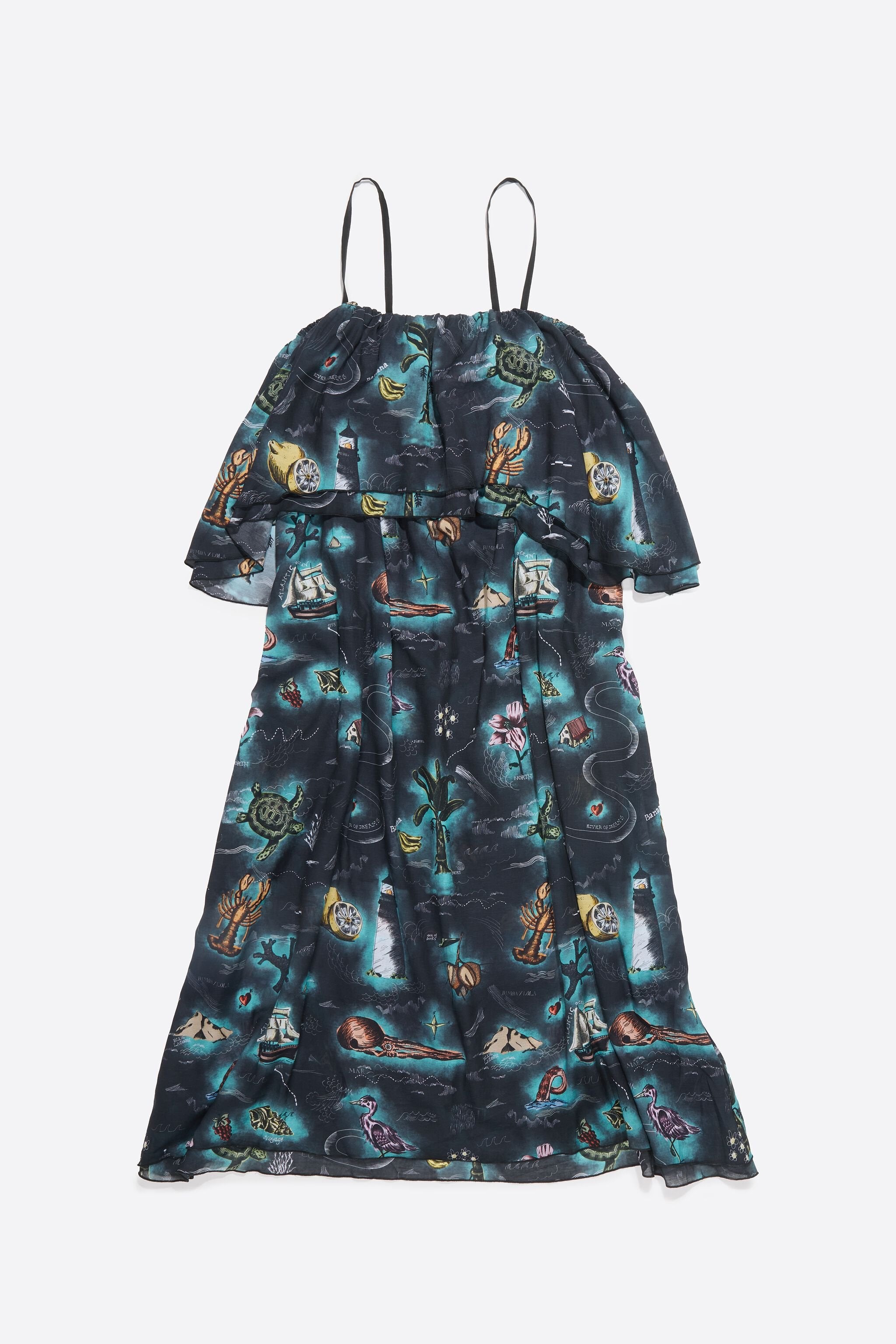 Black Maps dress with maxi ruffles