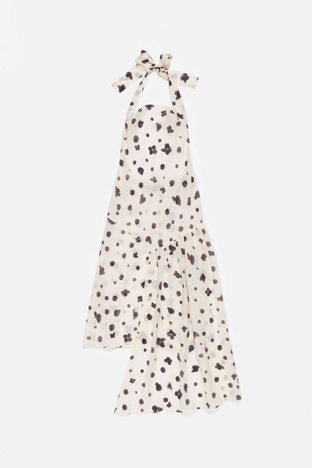 Ivory Graindots draped mini dress
