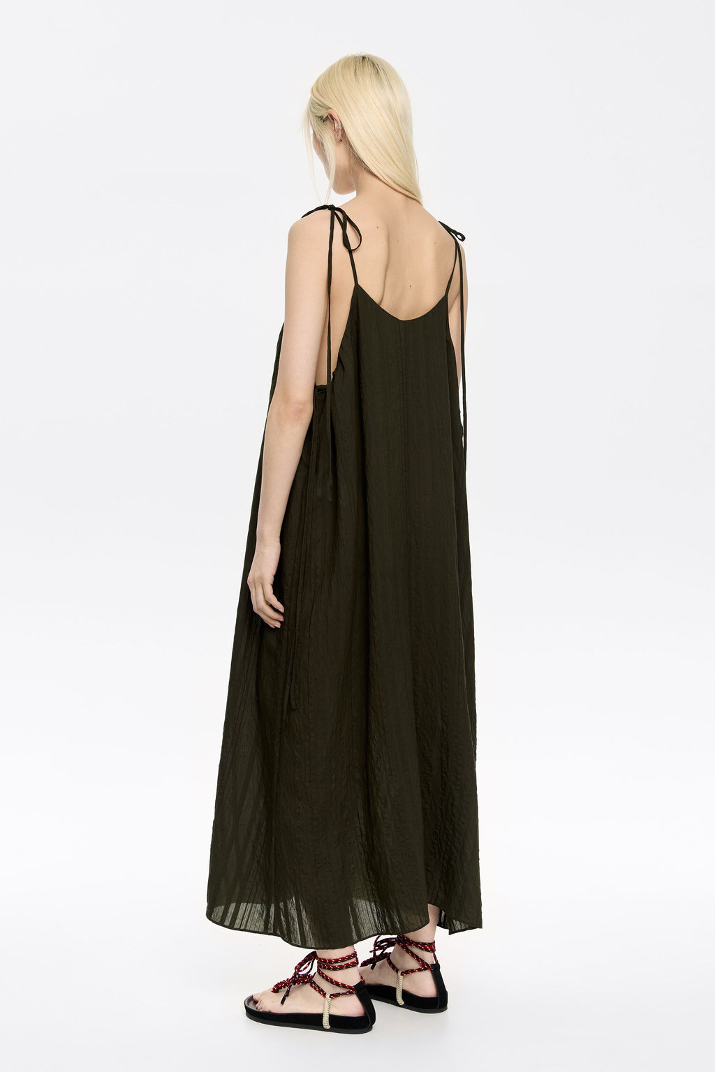 Dark green midi dress