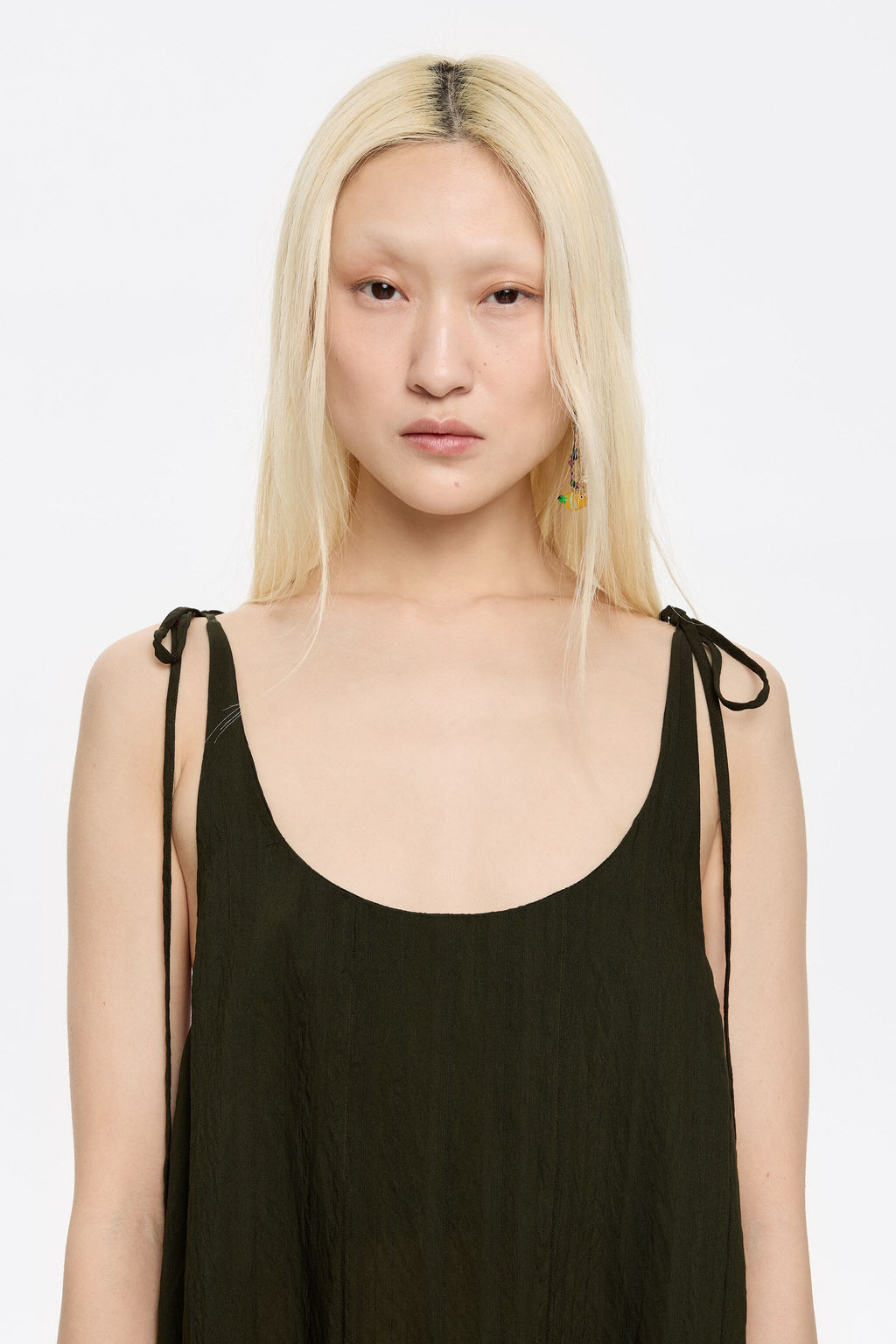 Dark green midi dress