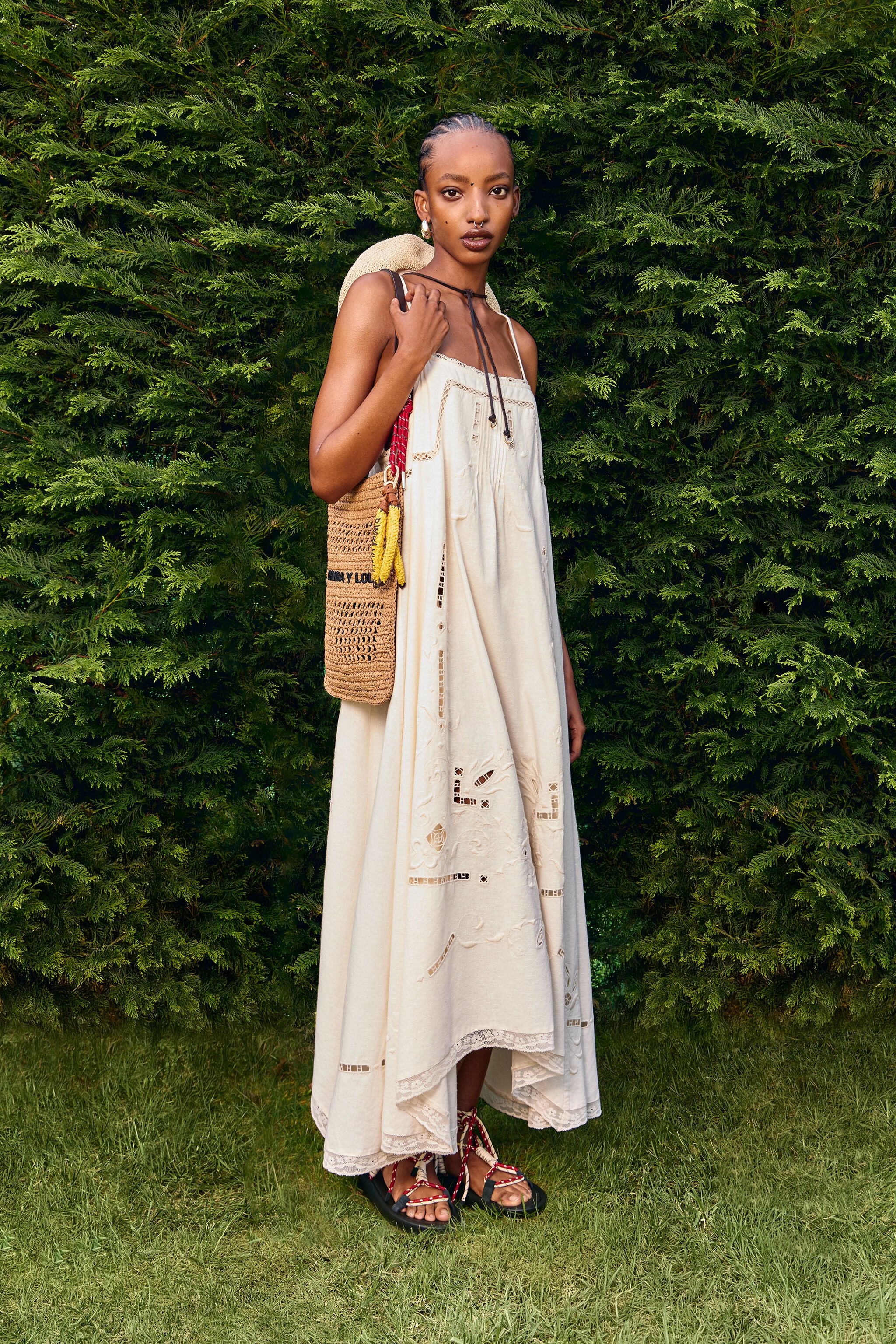 Cream broderie anglaise dress