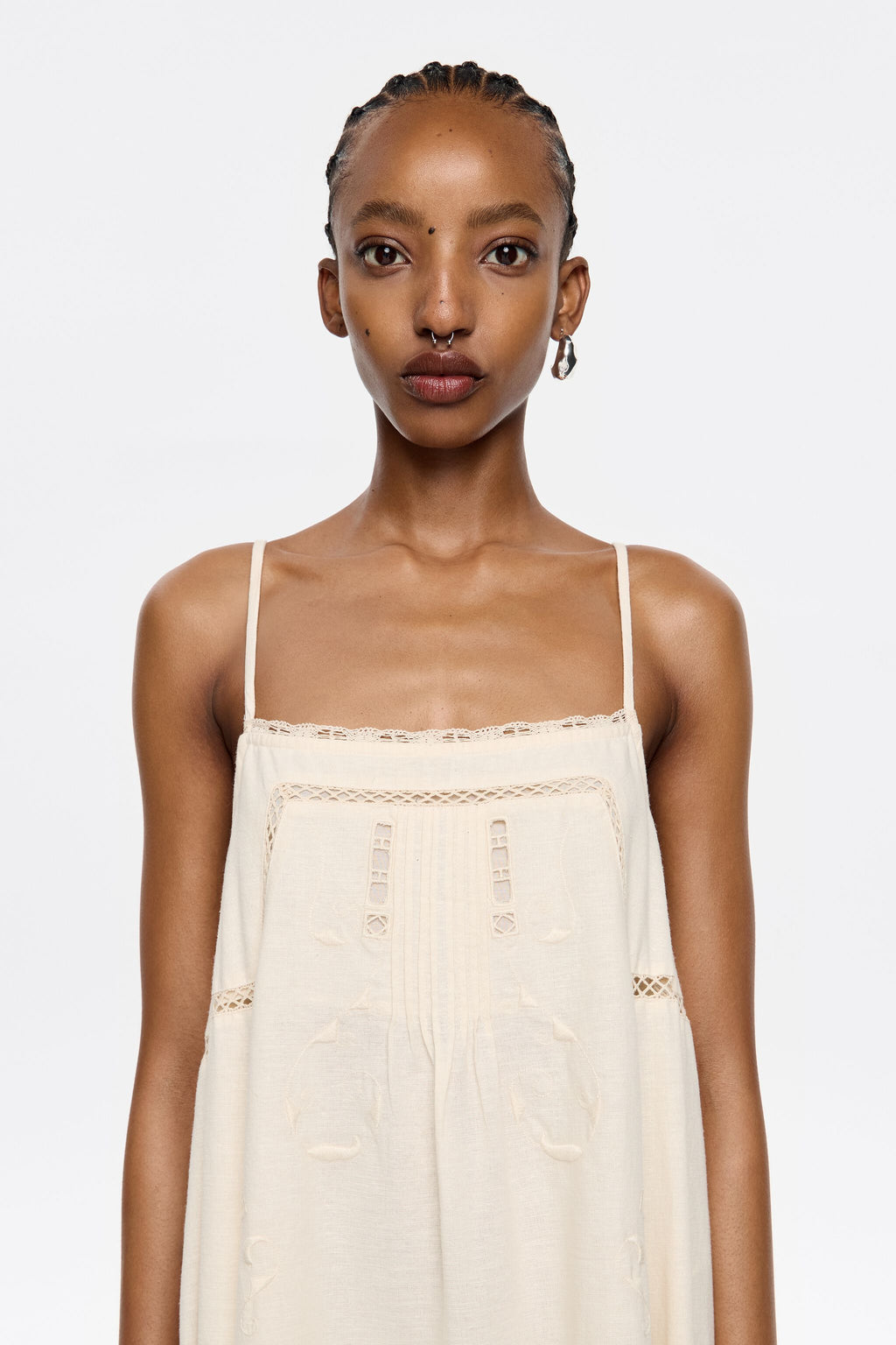 Cream broderie anglaise dress