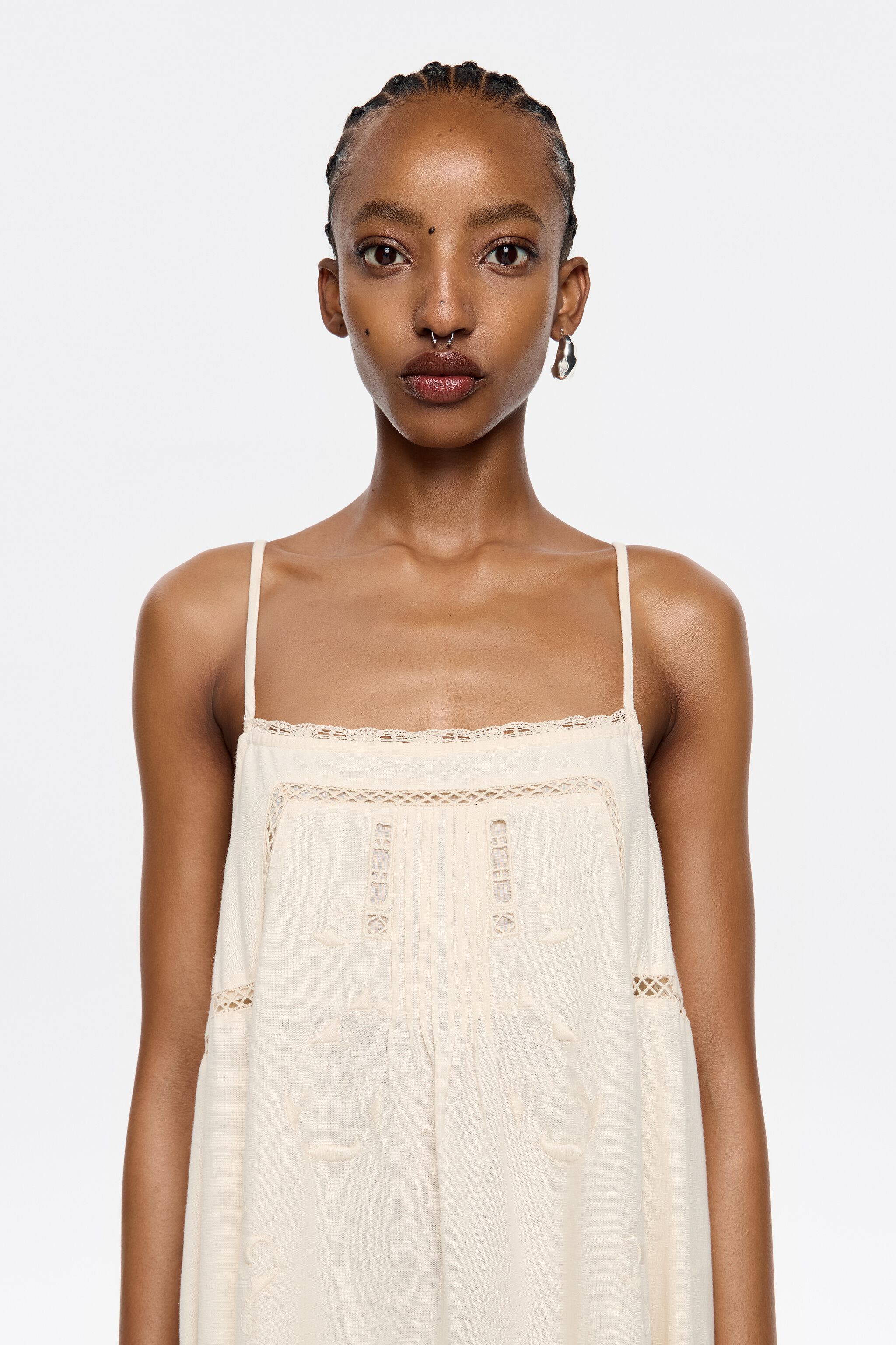 Cream broderie anglaise dress